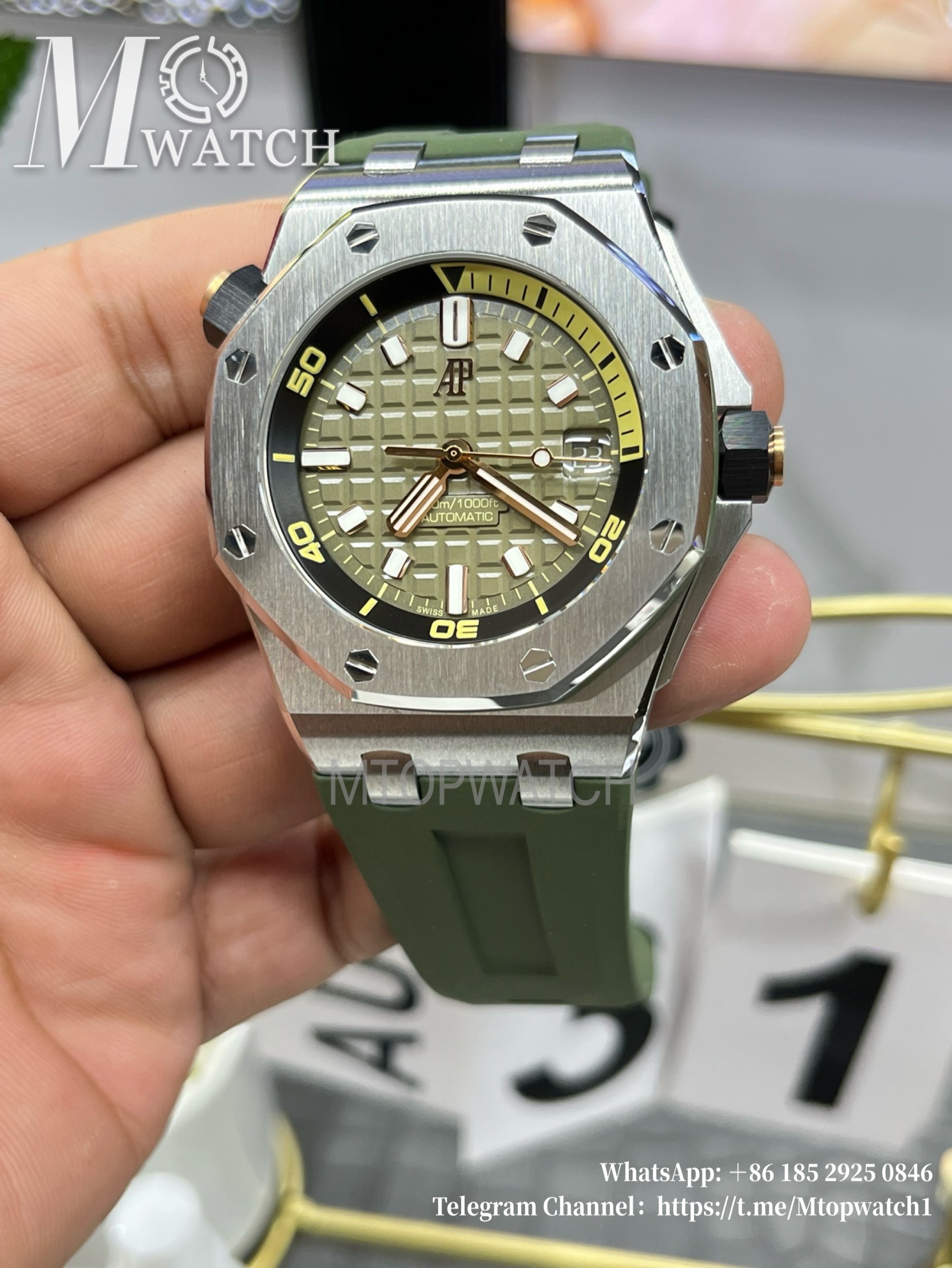 AUDEMARS PIGUET - Royal Oak Offshore Diver 15720 42mm SS/RU Green/Stk ZF A4308