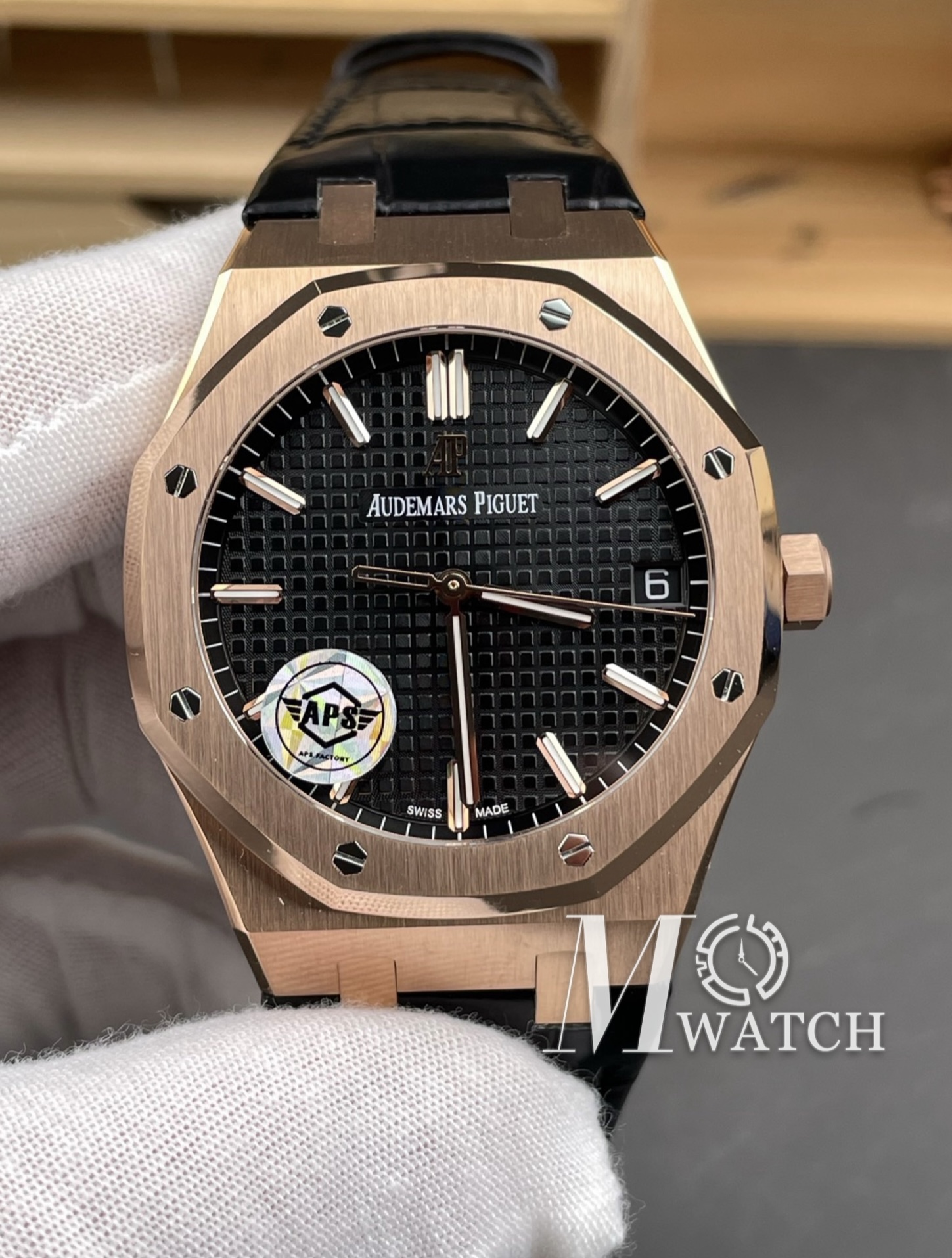 AUDEMARS PIGUET - SUPER CLONE Royal Oak 41mm 15500 RG/LE Black/Stk APSF A4302