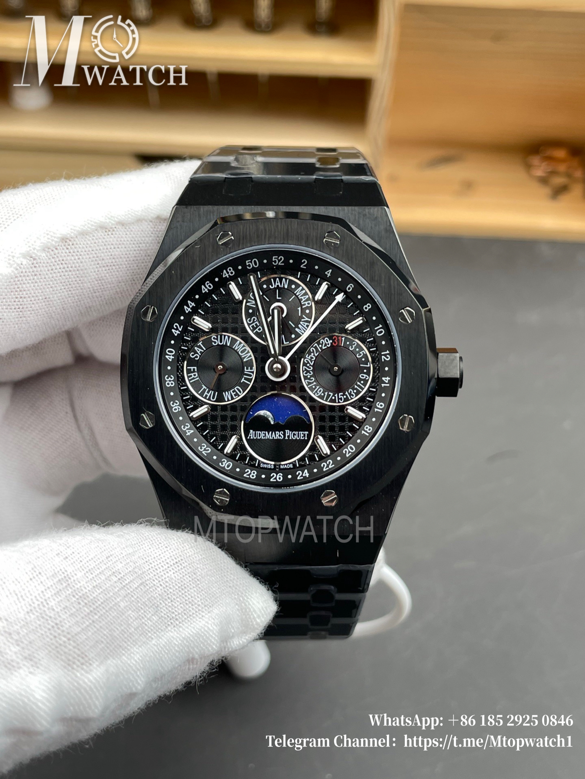 AUDEMARS PIGUET - SUPER CLONE Royal Oak Perpetual Calendar 26579 Cer/Cer Blk/Stk APSF V2 A5134