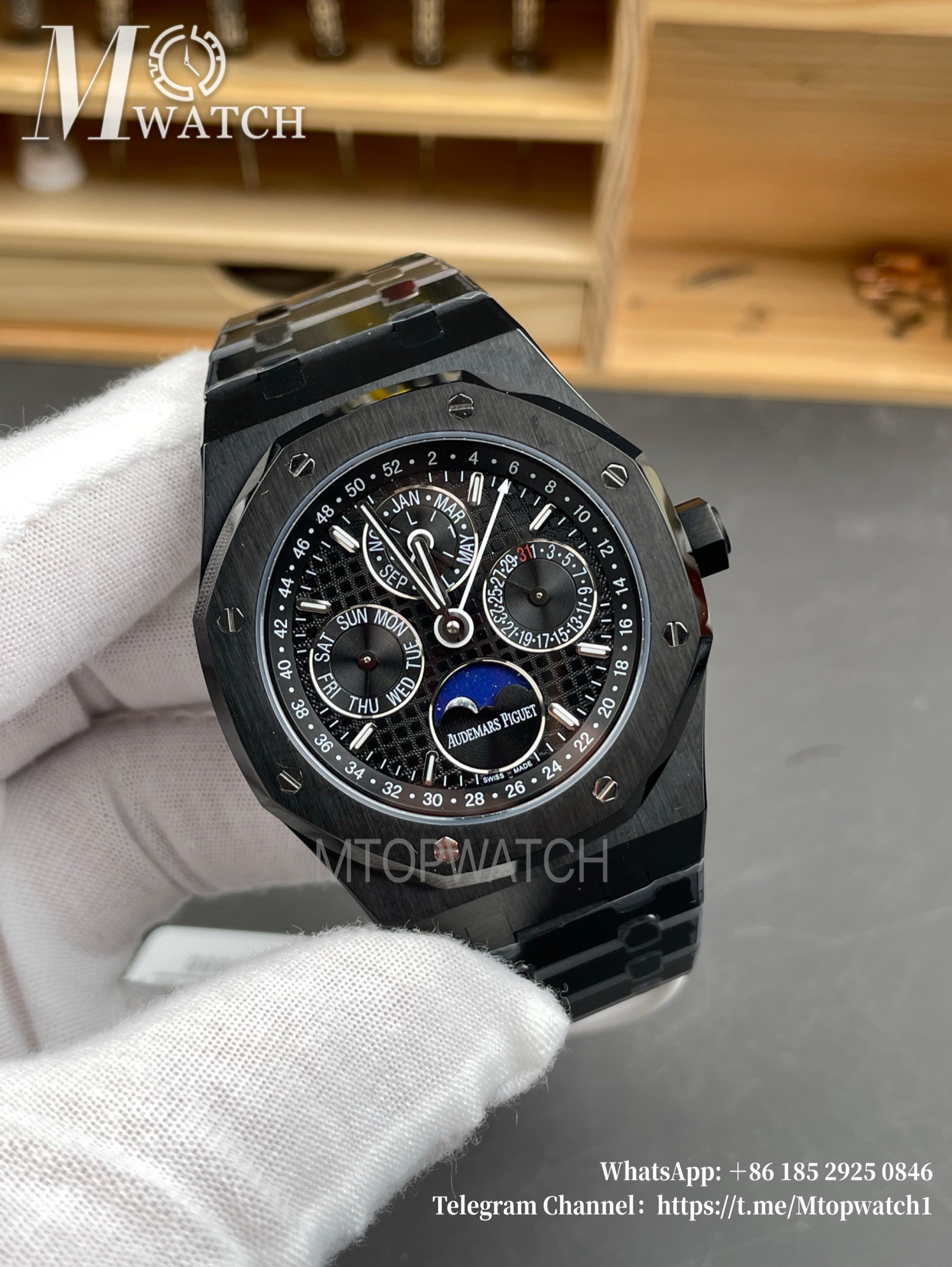 AUDEMARS PIGUET - SUPER CLONE Royal Oak Perpetual Calendar 26579 Cer/Cer Blk/Stk APSF V2 A5134