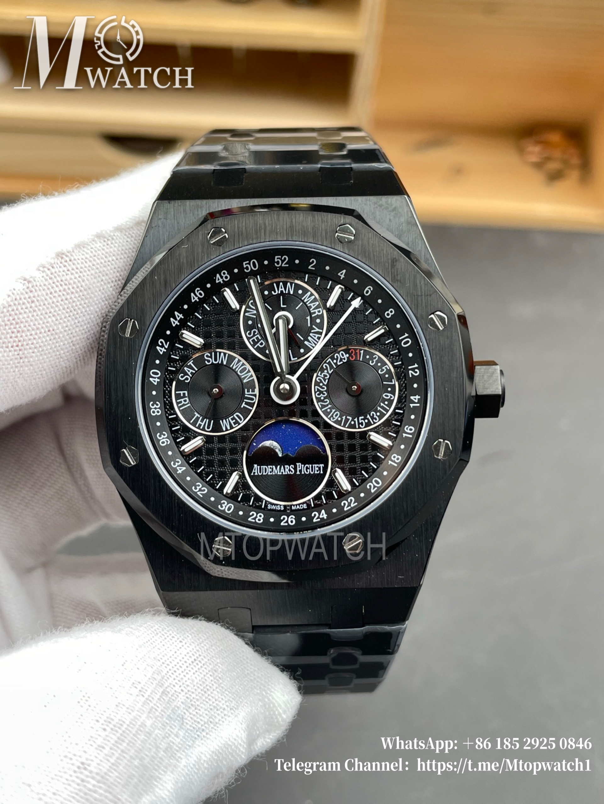 AUDEMARS PIGUET - SUPER CLONE Royal Oak Perpetual Calendar 26579 Cer/Cer Blk/Stk APSF V2 A5134