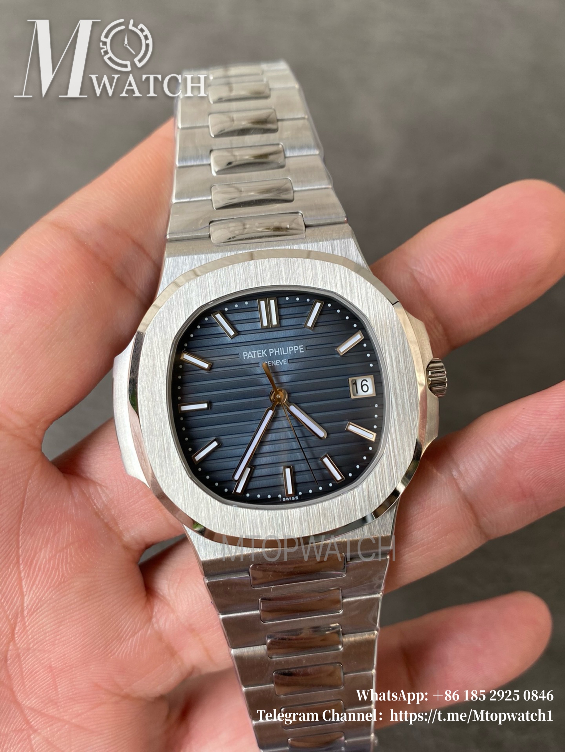 PATEK PHILIPPE - SUPER CLONE Nautilus 5811 41mm SS/SS Blue/Stk DDF DD330 (Weight Adjusted)