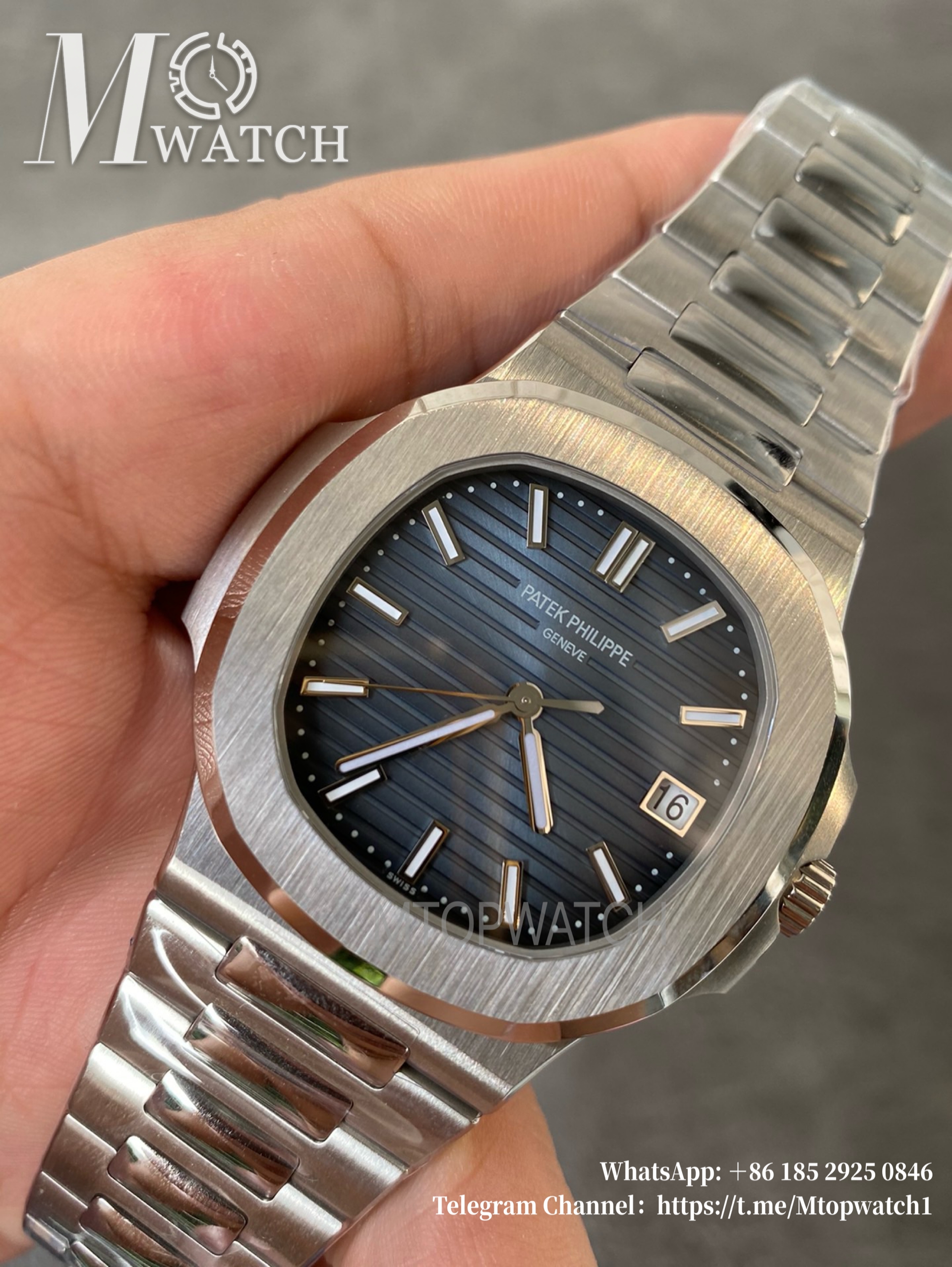 PATEK PHILIPPE - SUPER CLONE Nautilus 5811 41mm SS/SS Blue/Stk DDF DD330 (Weight Adjusted)