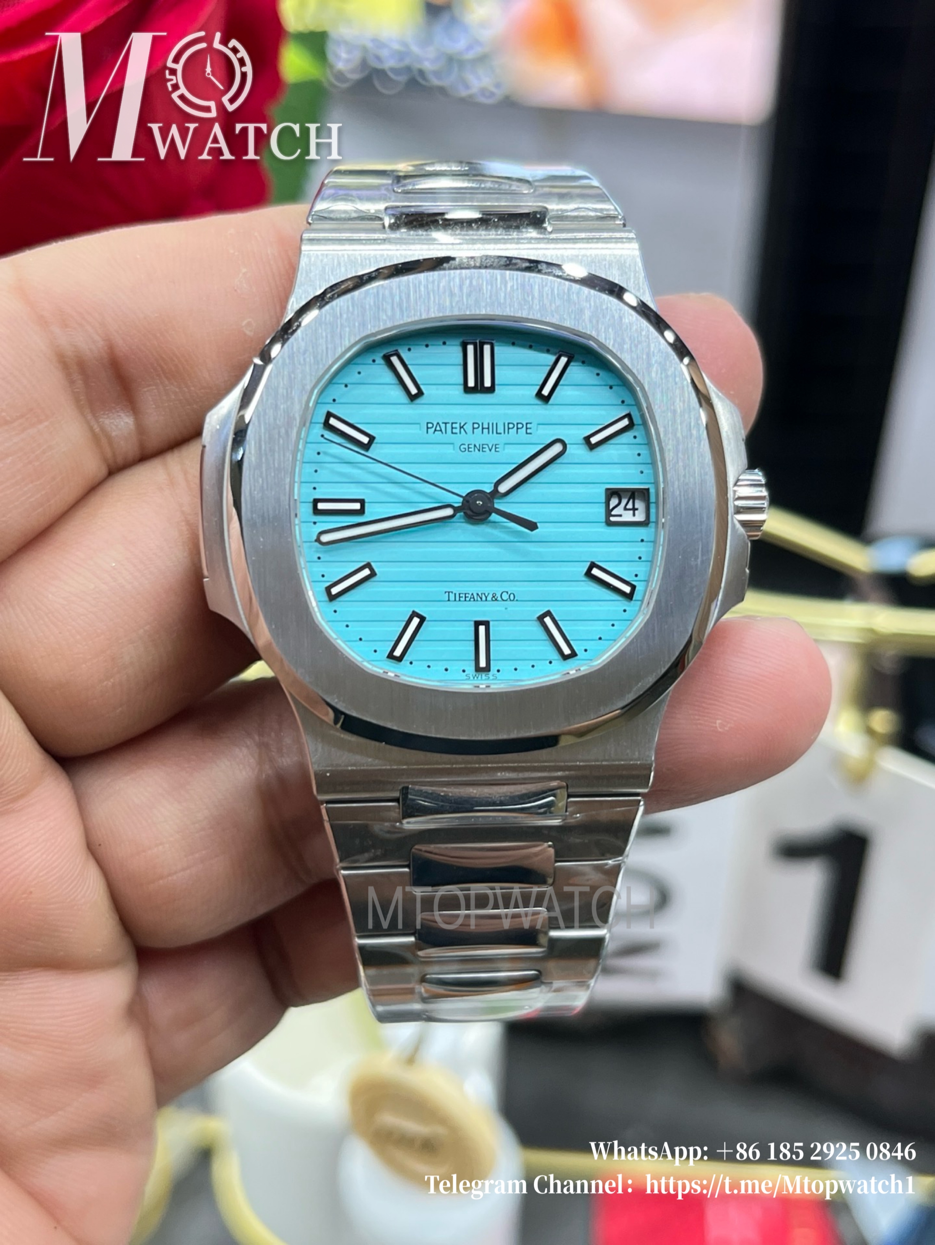 PATEK PHILIPPE - SUPER CLONE Nautilus Jumbo 5711 40mm Tiffany Blue Dial SS/SS PPF