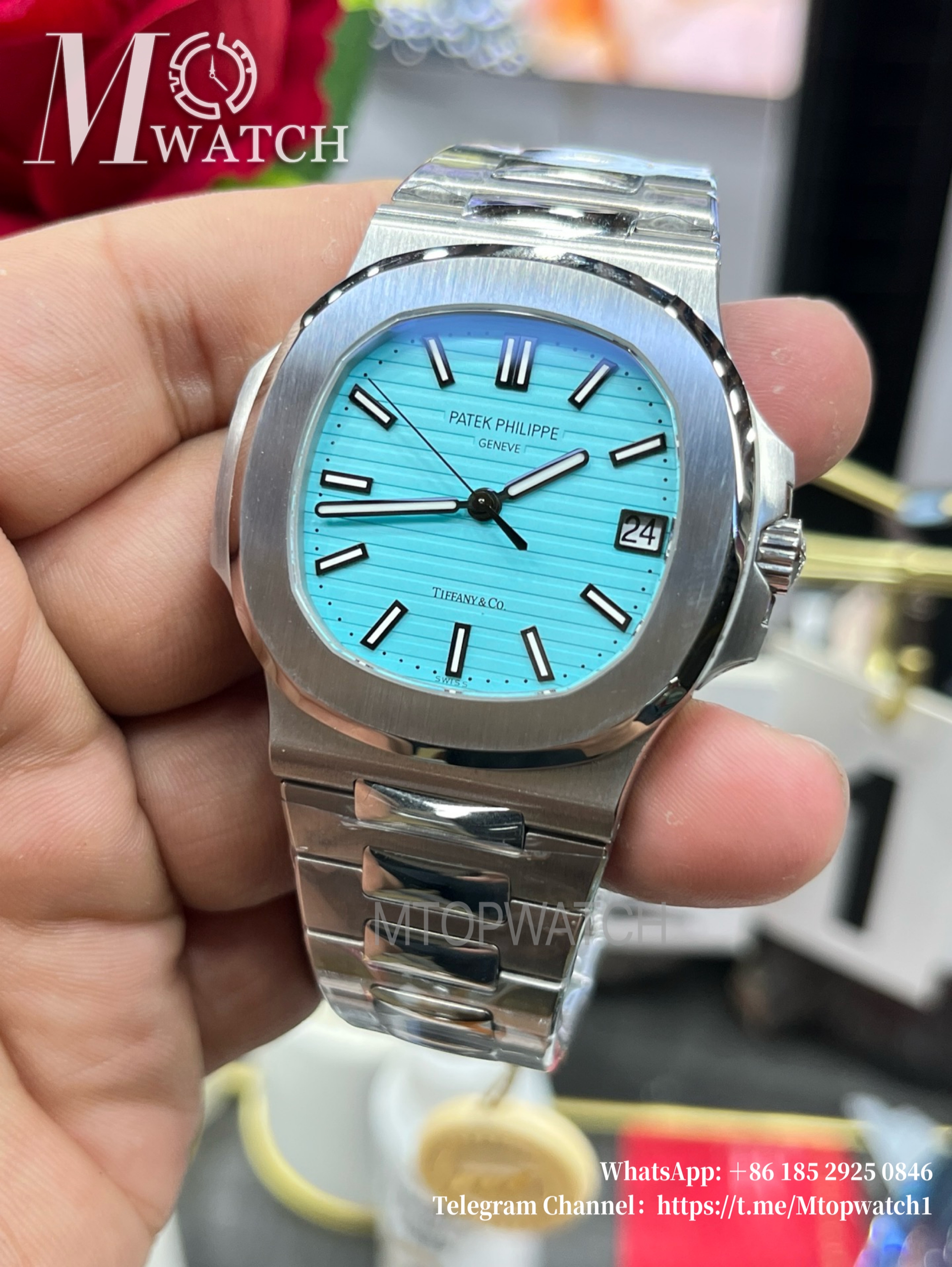 PATEK PHILIPPE - SUPER CLONE Nautilus Jumbo 5711 40mm Tiffany Blue Dial SS/SS PPF