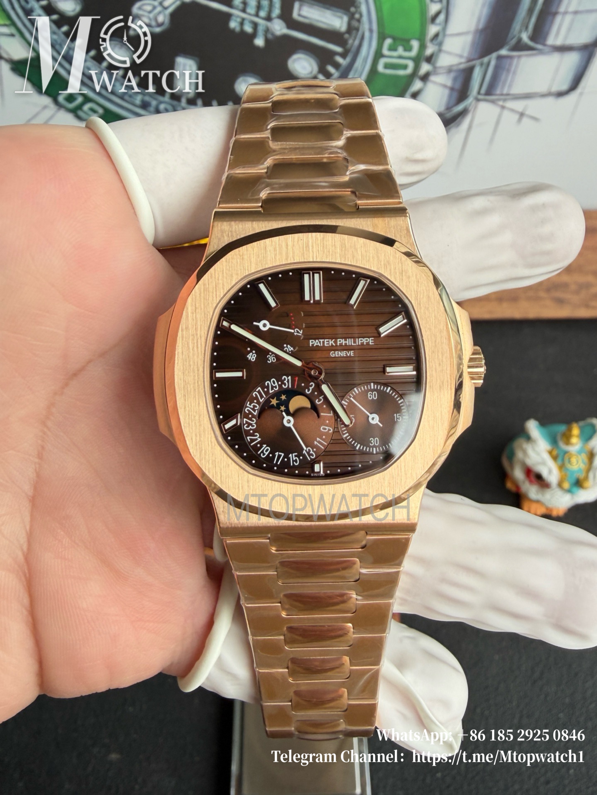 PATEK PHILIPPE - SUPER CLONE Nautilus 40mm 5712 RG/RG Brown/Stk PPF V3 A240