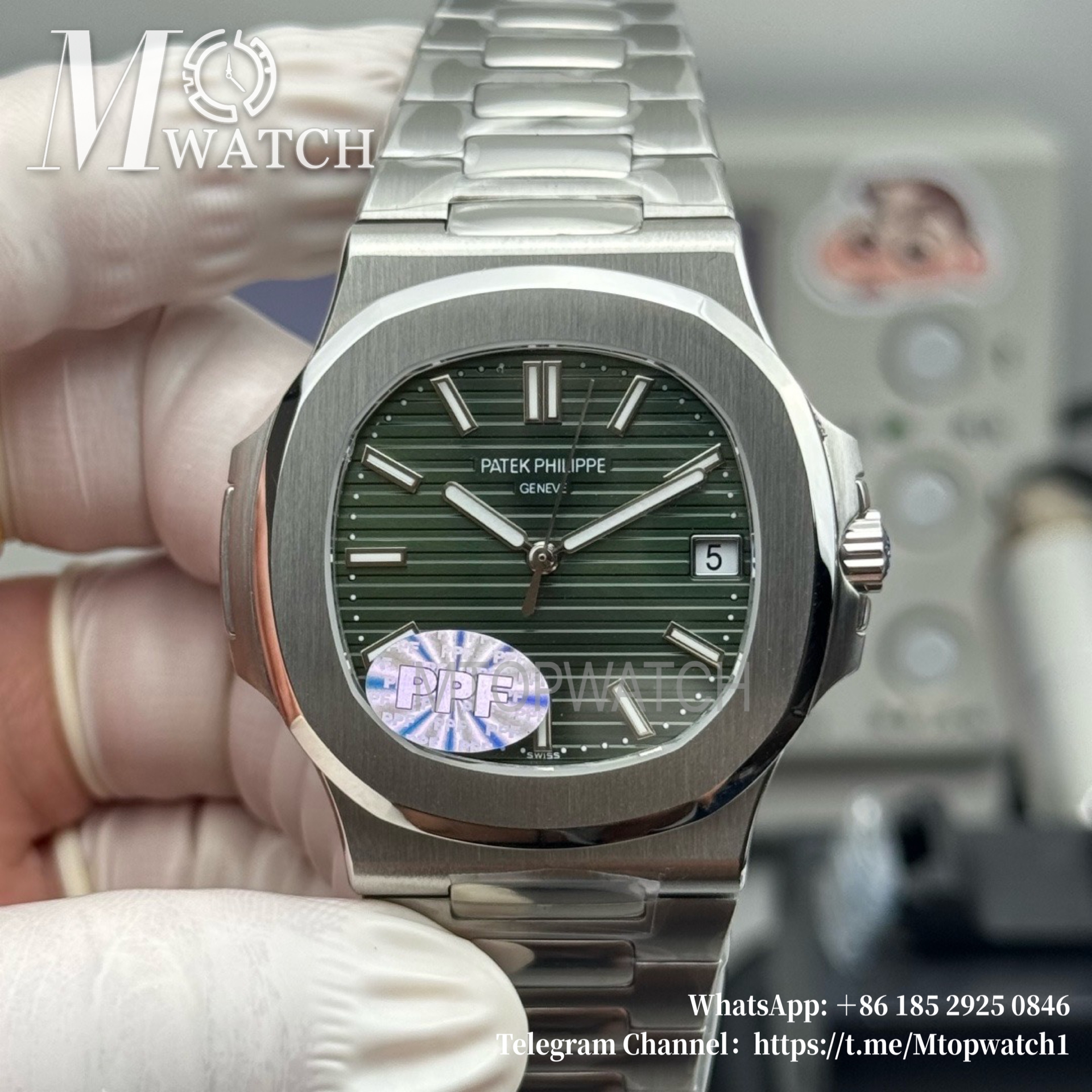 PATEK PHILIPPE - Super Clone Nautilus Jumbo 5711 40mm Green SS/SS PPF 324