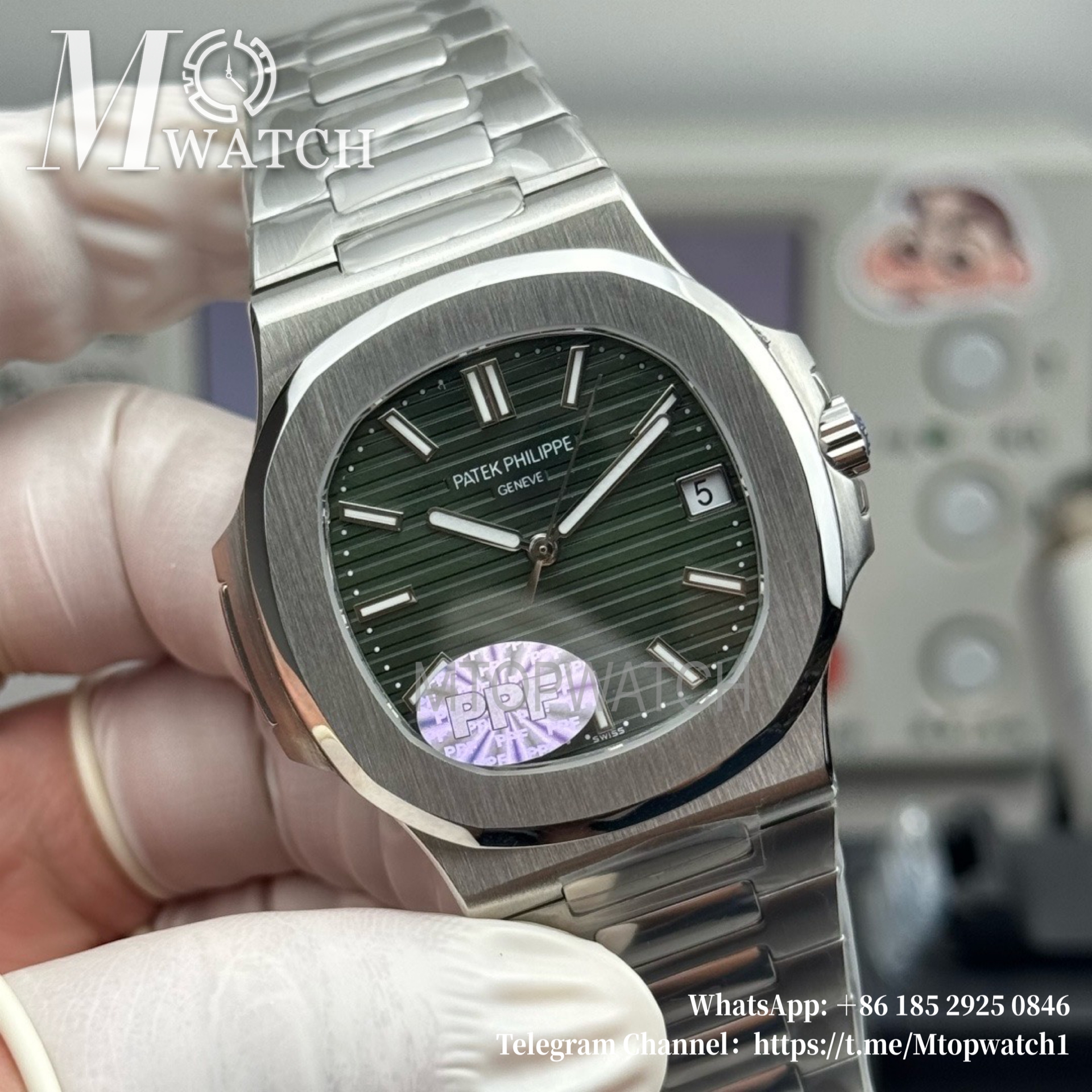 PATEK PHILIPPE - Super Clone Nautilus Jumbo 5711 40mm Green SS/SS PPF 324
