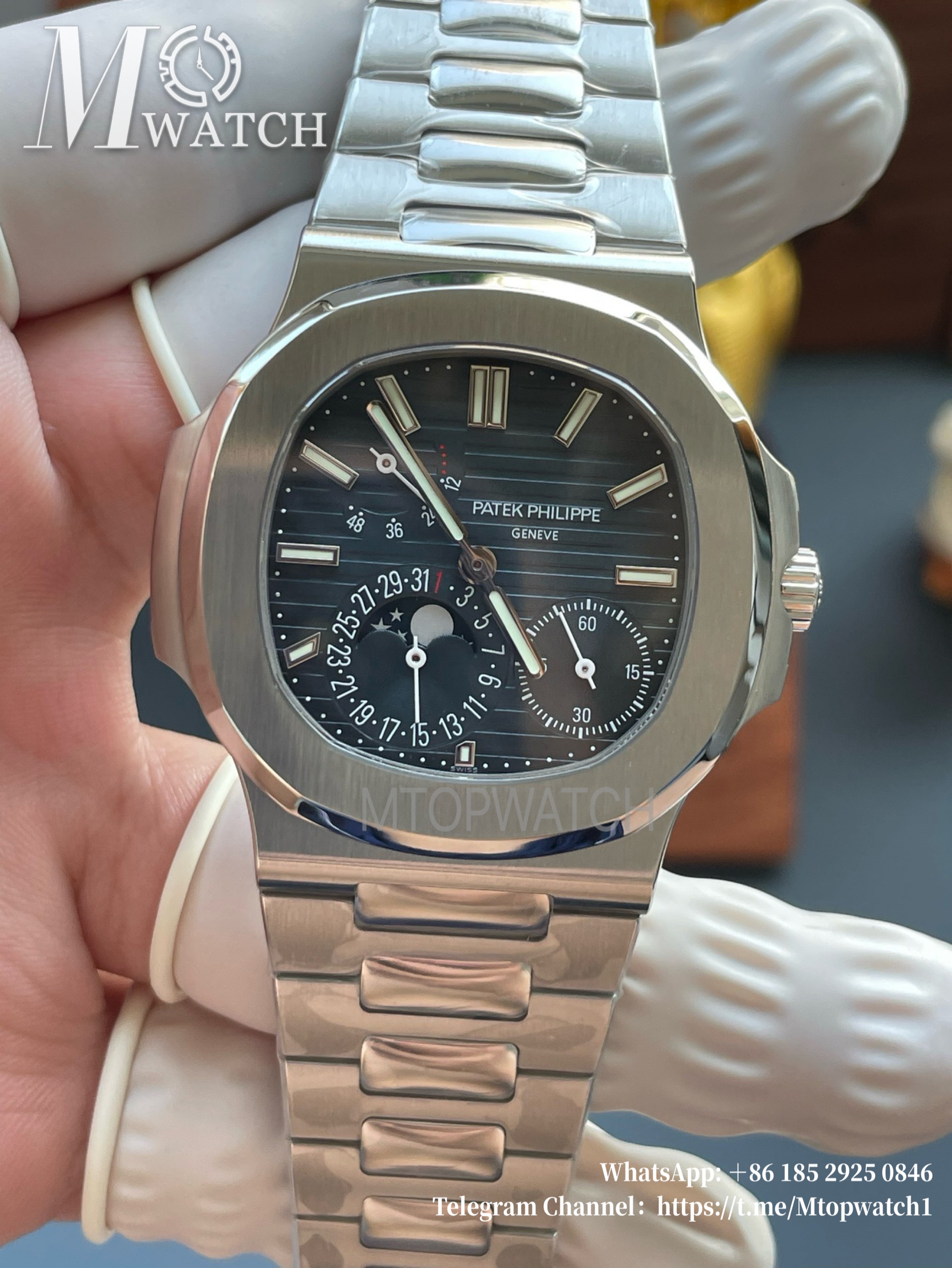 PATEK PHILIPPE - Super Clone Nautilus 40mm 5712 SS/SS Blue/Stk PPF V3 A240