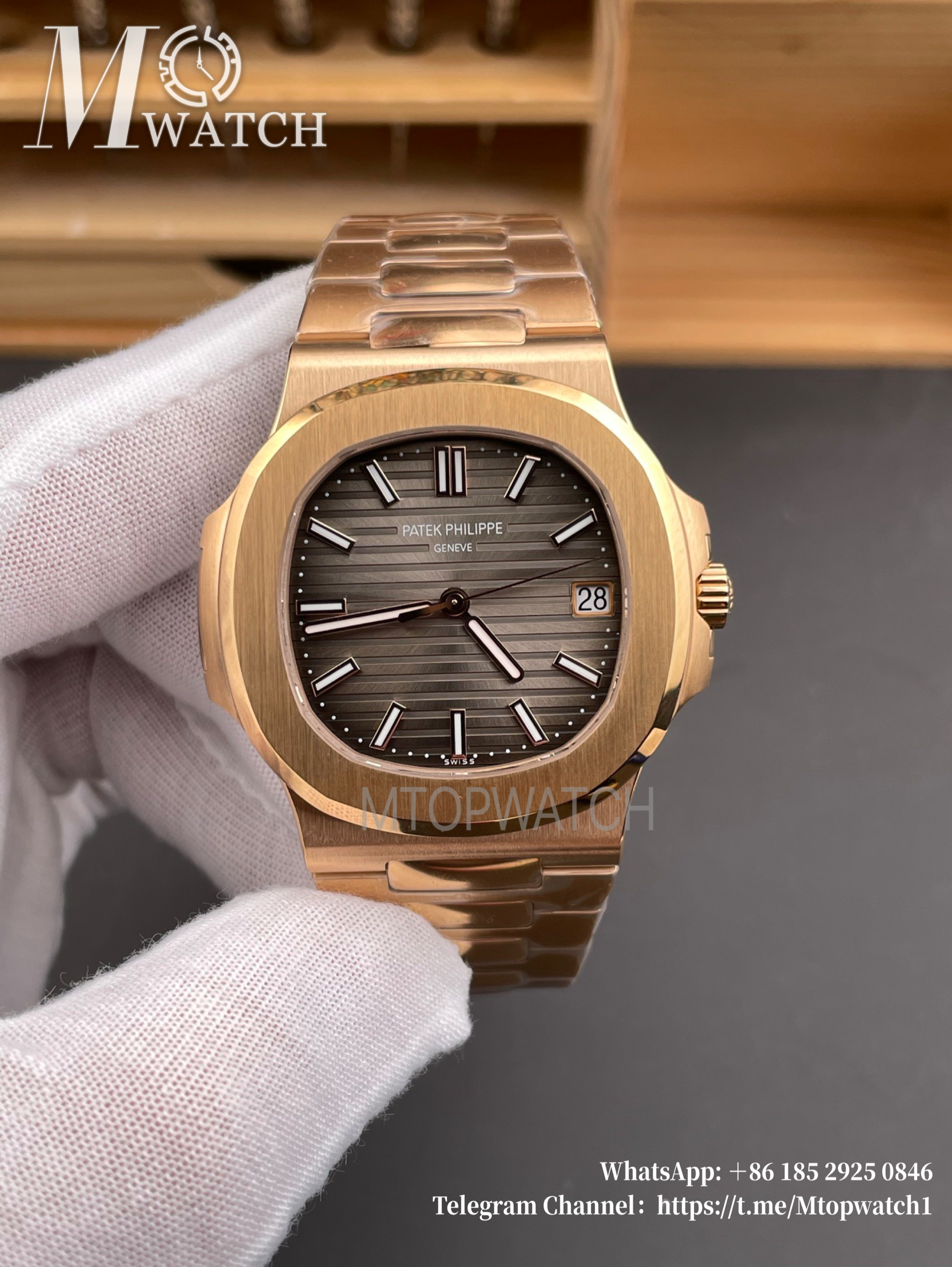 PATEK PHILIPPE - Nautilus Jumbo RG/RG  5711 Grey/Stk PPF A324