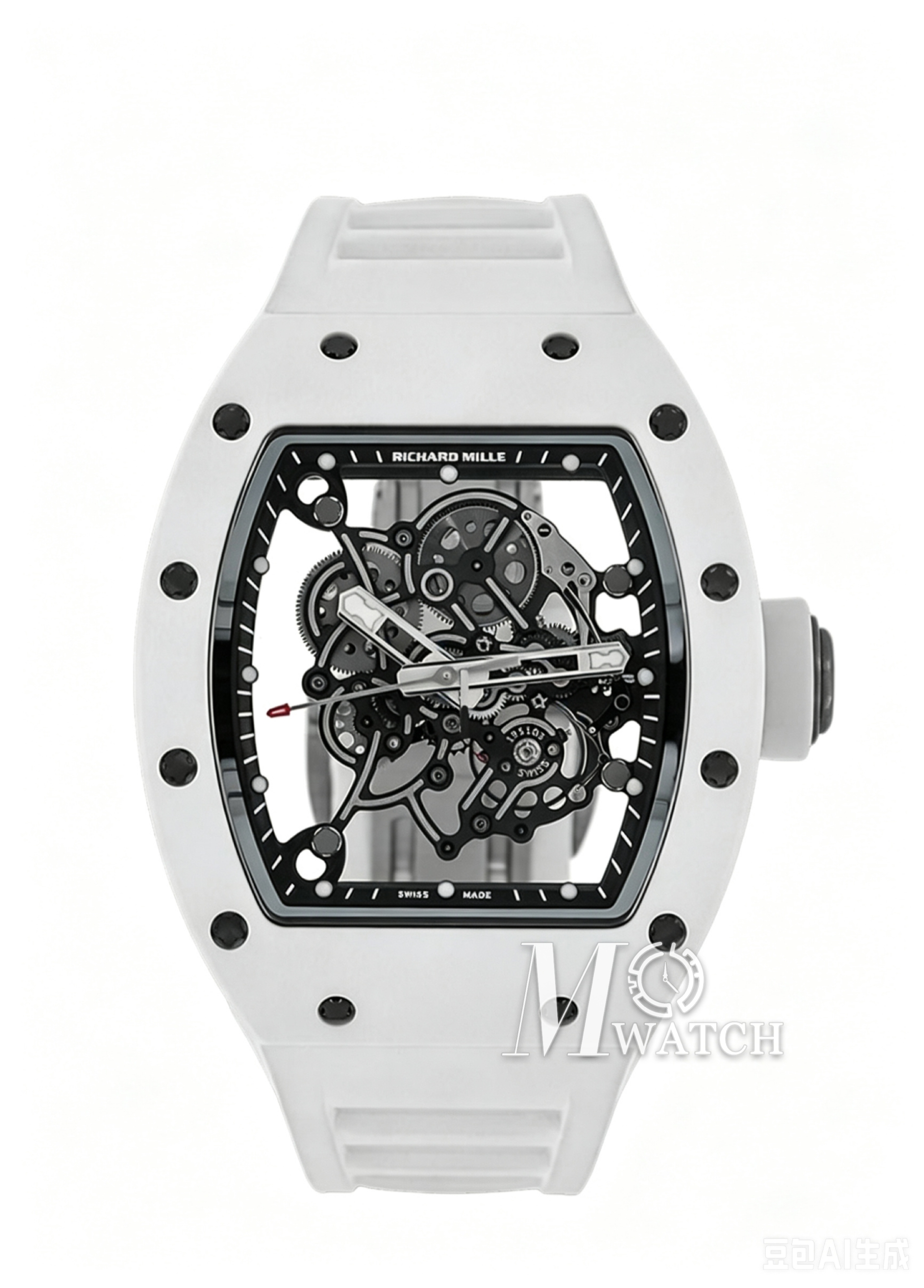 RICHARD MILLE - SUPER CLONE RM055 Bubba Watson White Cer/RU Skeleton Dial APS RMUL2