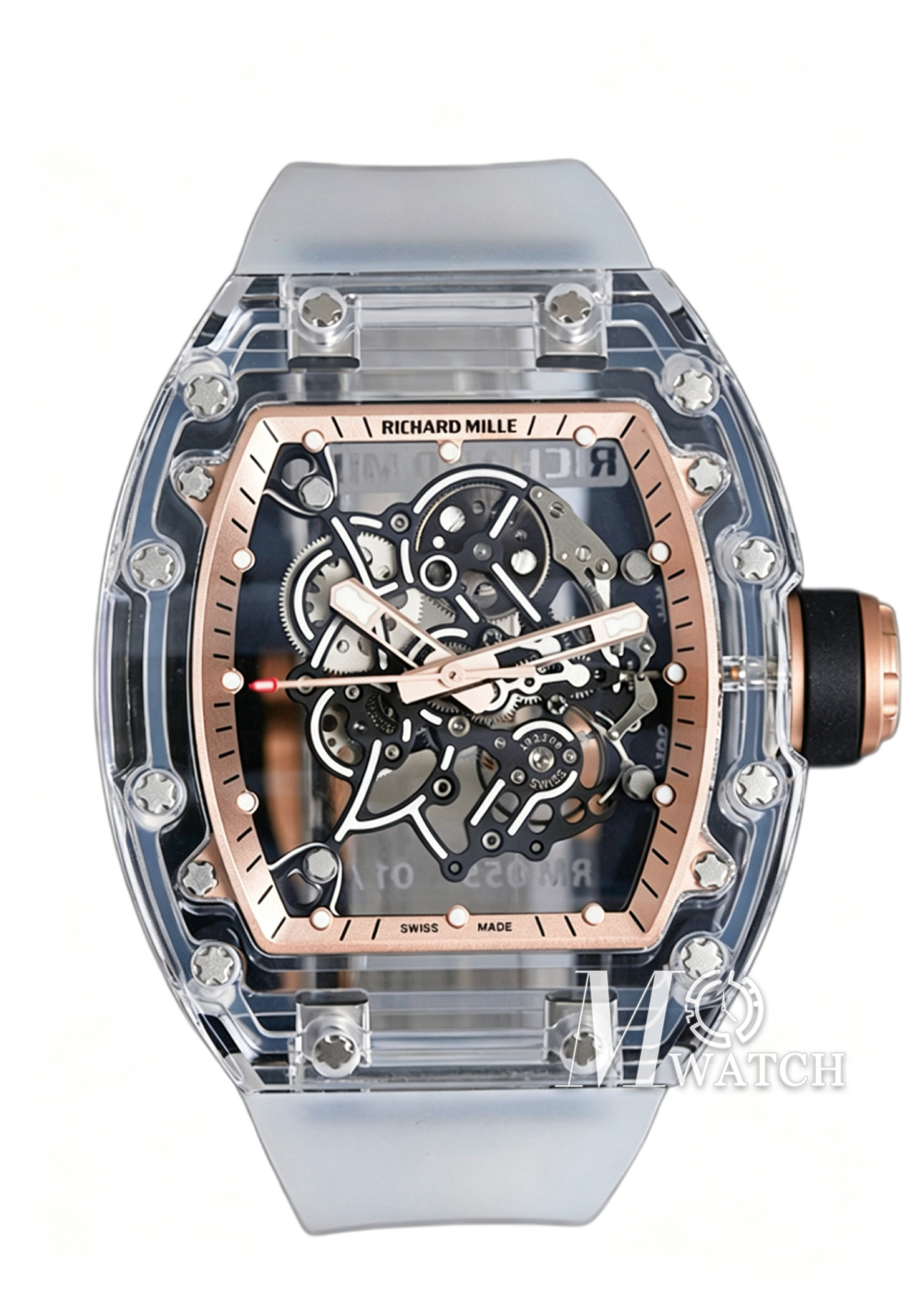 RICHARD MILLE - VAUCHER SUPER CLONE RM055 Crystal Sapphire Rose Gold Inner Bevel