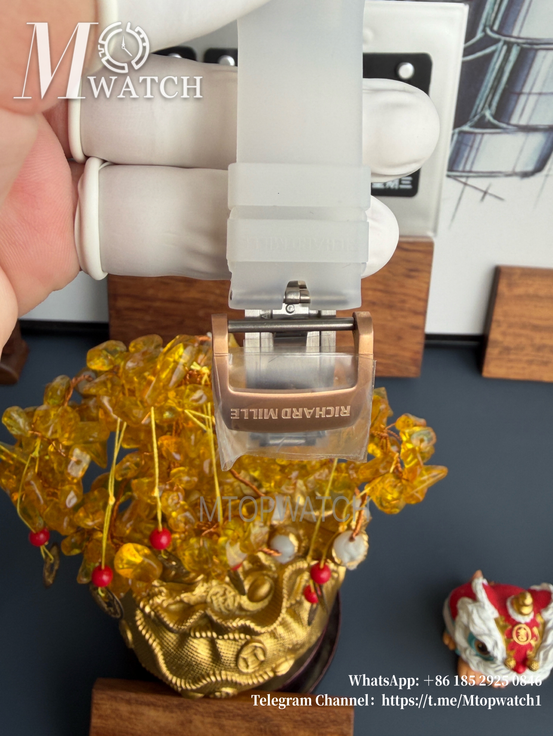 RICHARD MILLE - VAUCHER SUPER CLONE RM055 Crystal Sapphire Rose Gold Inner Bevel