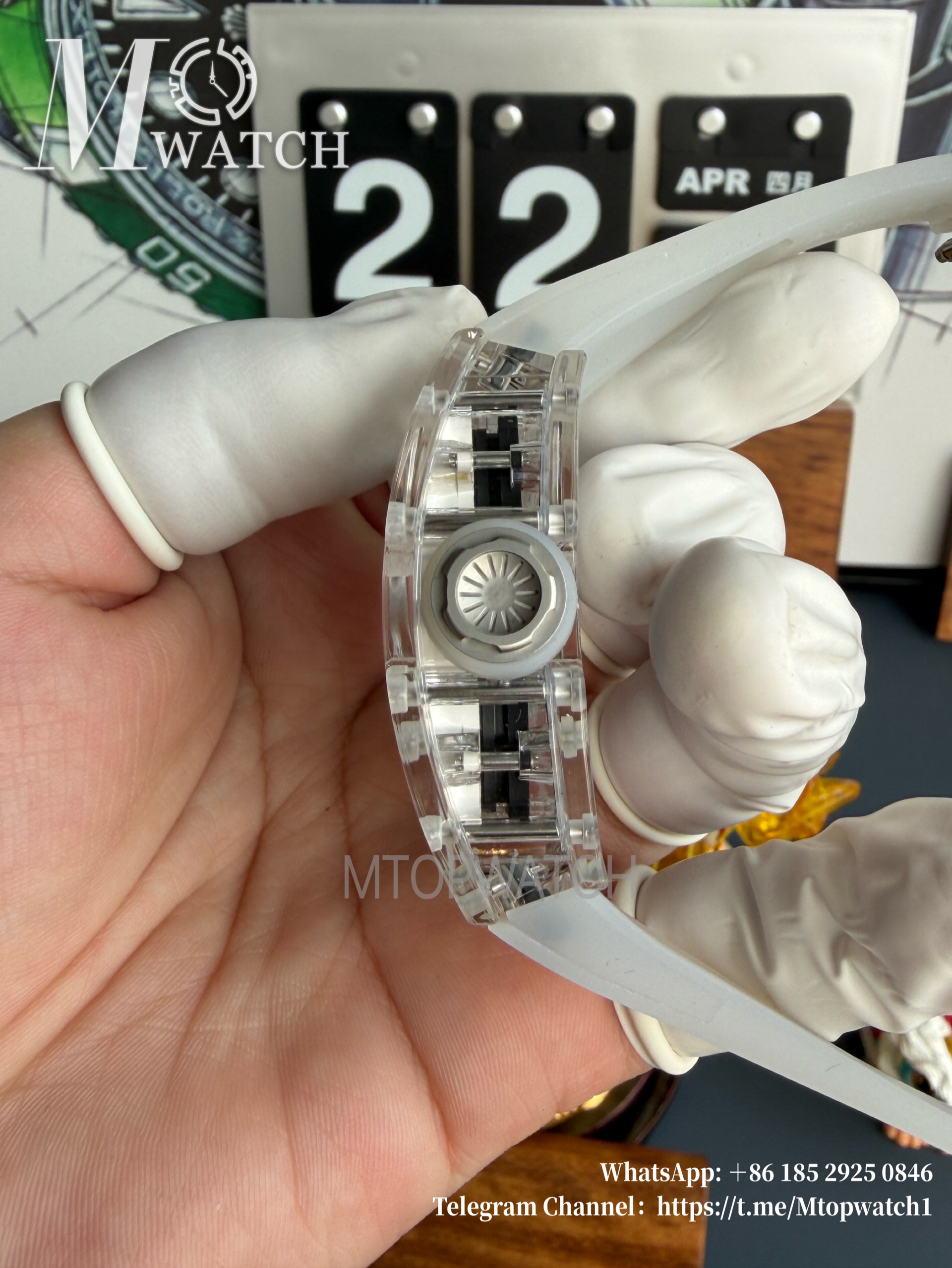 RICHARD MILLE - VAUCHER SUPER CLONE RM055 Crystal Sapphire White Inner Bevel