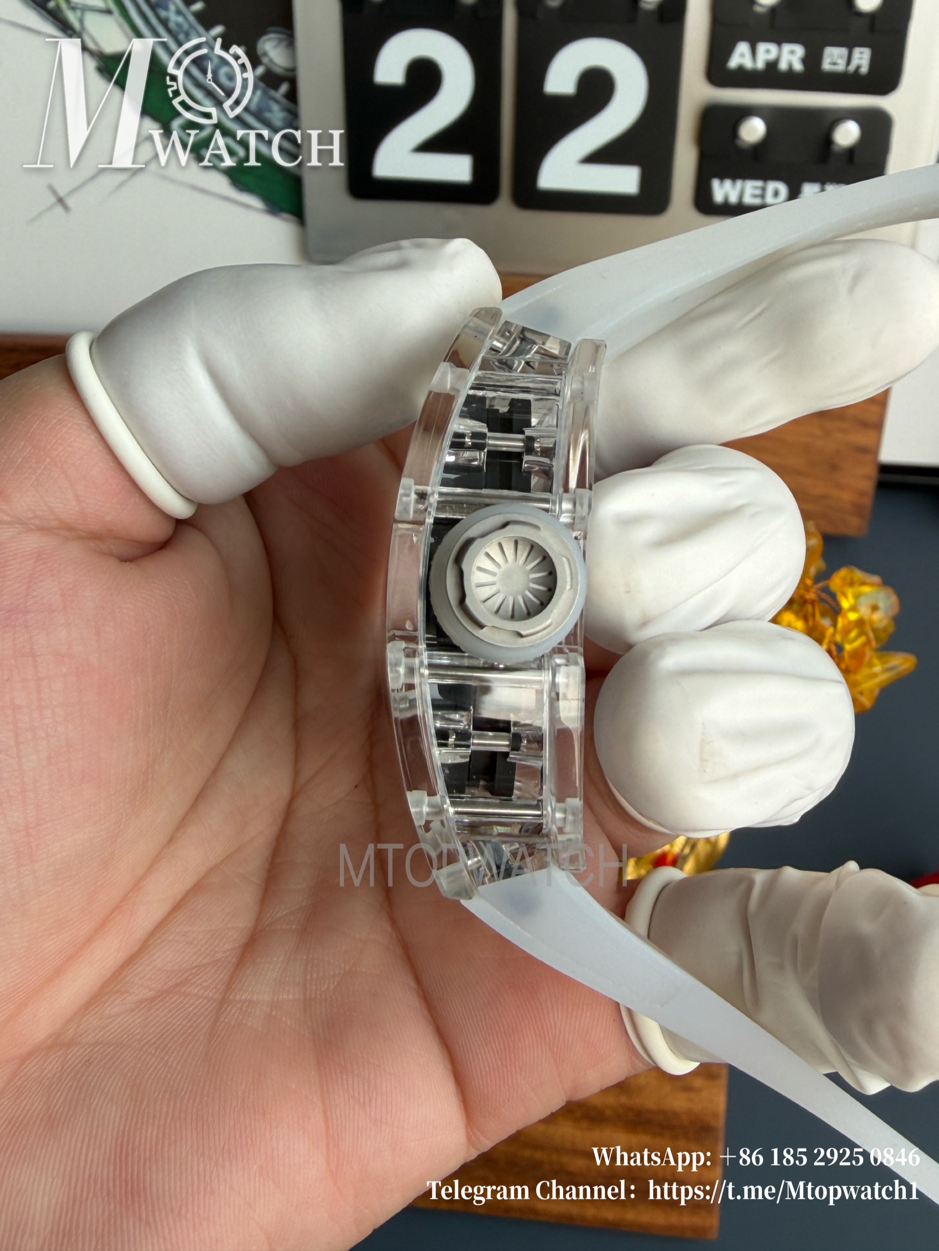 RICHARD MILLE - VAUCHER SUPER CLONE RM055 Crystal Sapphire Black Inner Bevel