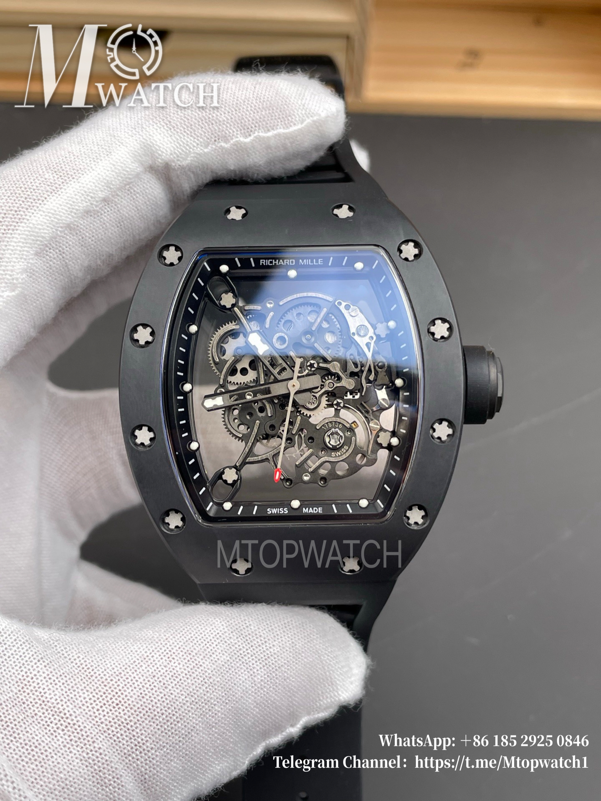 RICHARD MILLE - VAUCHER SUPER CLONE RM055 Bubba Watson Black Ceramic White Middle Case