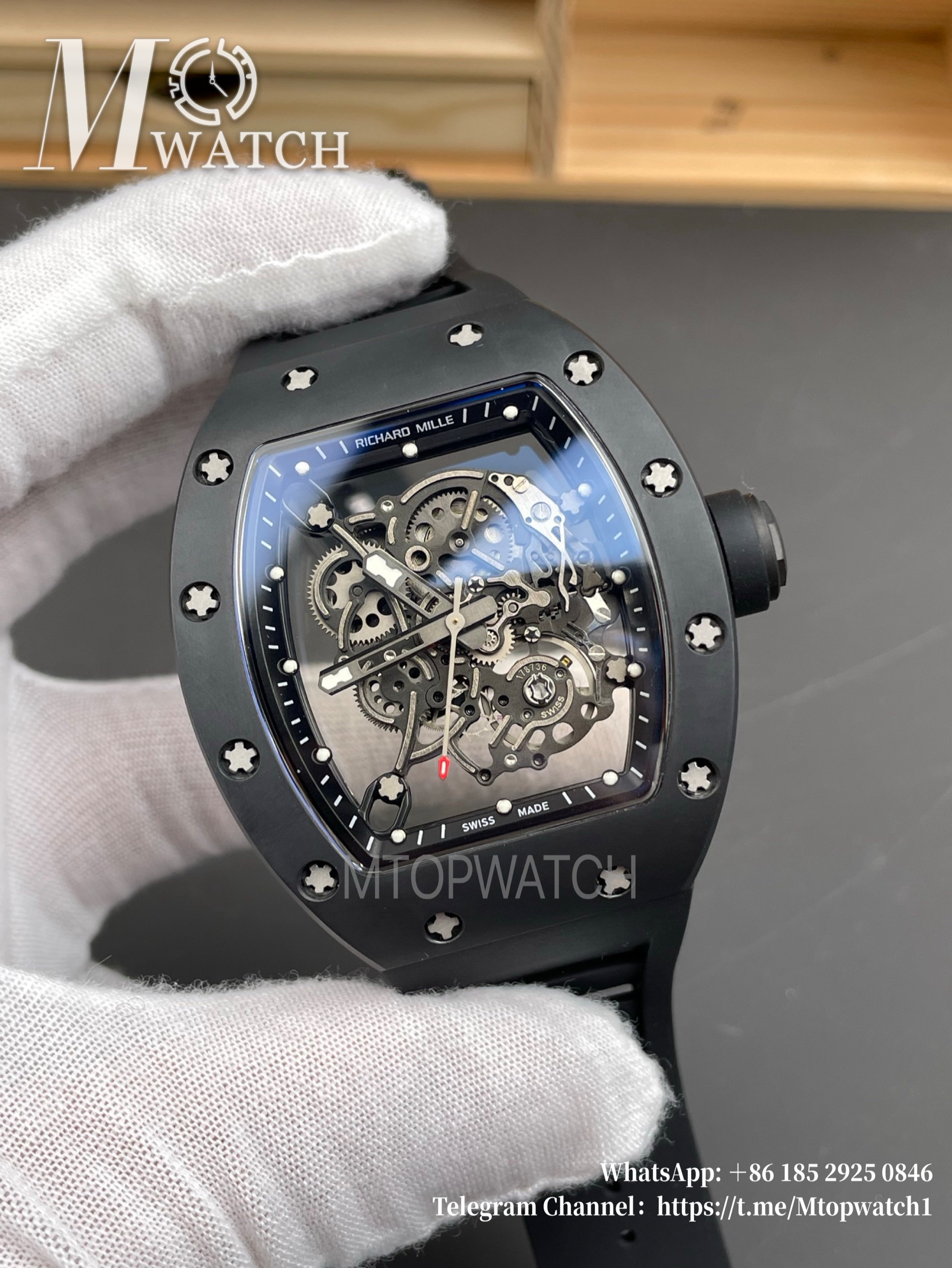 RICHARD MILLE - VAUCHER SUPER CLONE RM055 Bubba Watson Black Ceramic White Middle Case