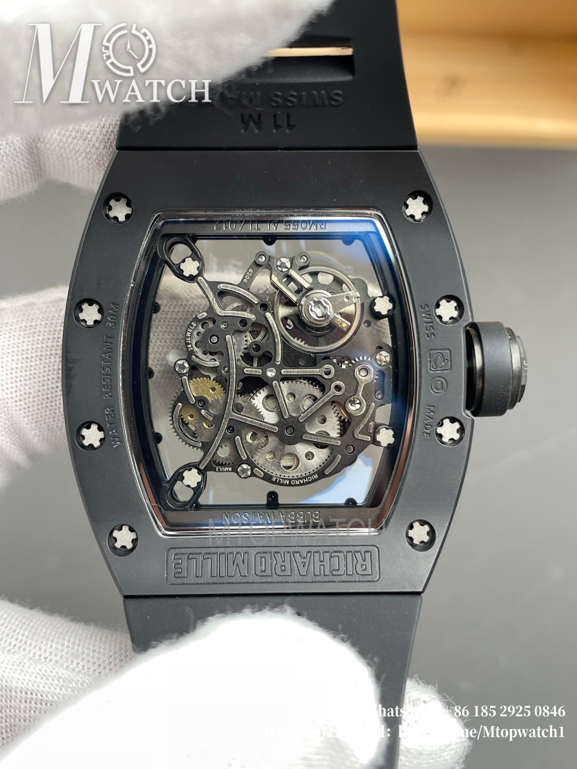 RICHARD MILLE - VAUCHER SUPER CLONE RM055 Bubba Watson Black Ceramic White Middle Case