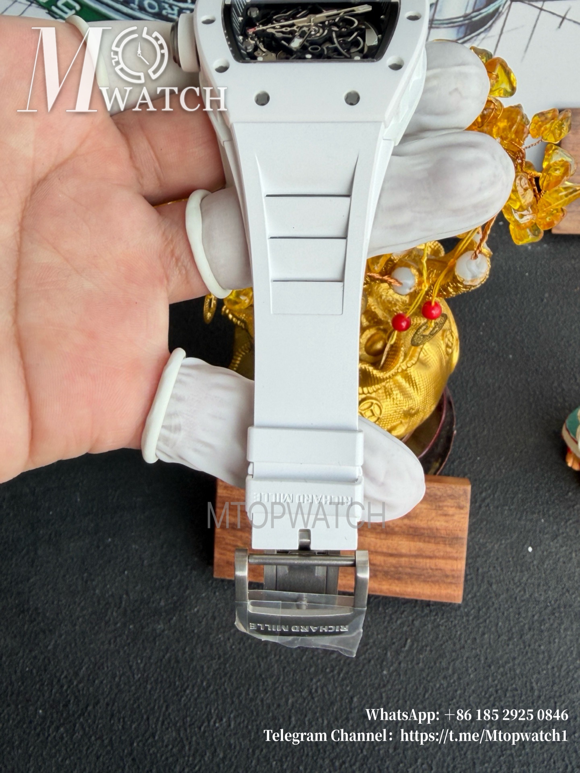 RICHARD MILLE - SUPER CLONE RM055 Bubba Watson White Cer/RU Skeleton Dial APS RMUL2