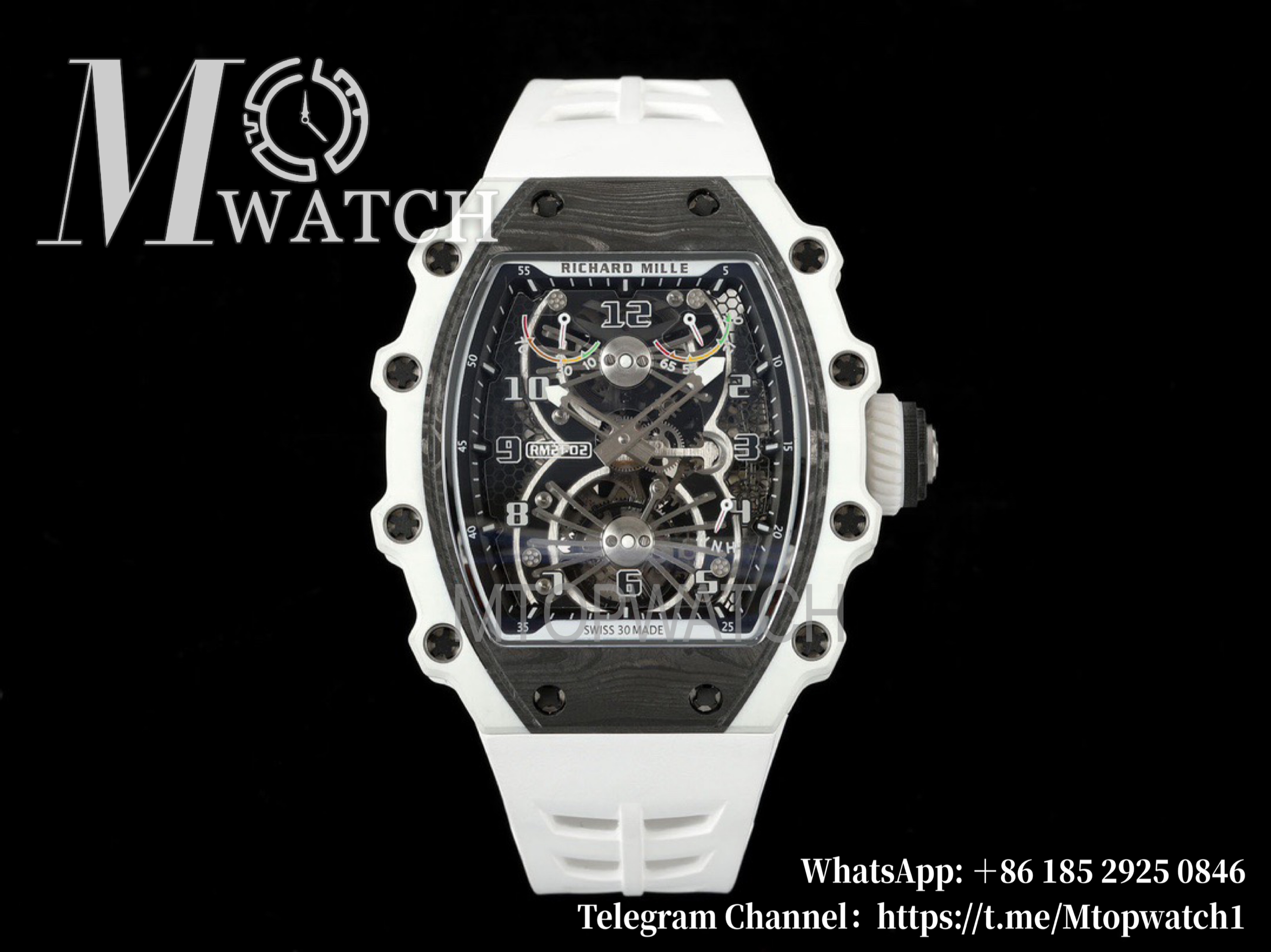 RICHARD MILLE - RM21-02 White Carbon Case Black Rubber RMF Tourbillon
