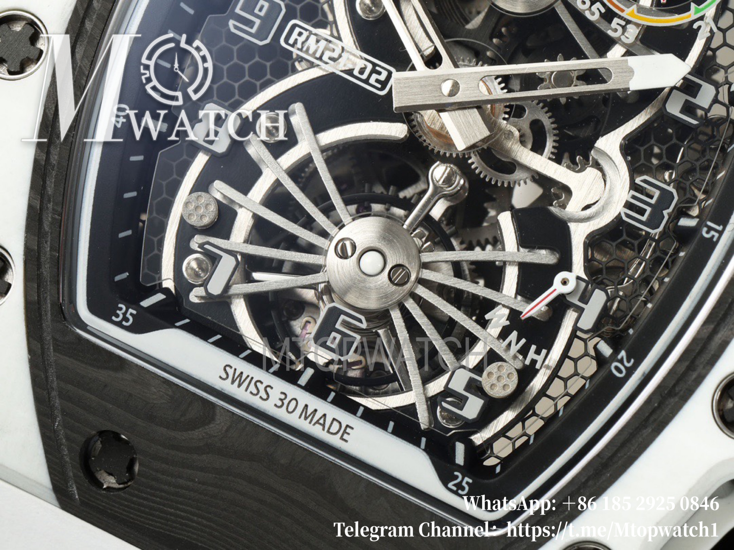 RICHARD MILLE - RM21-02 White Carbon Case Black Rubber RMF Tourbillon