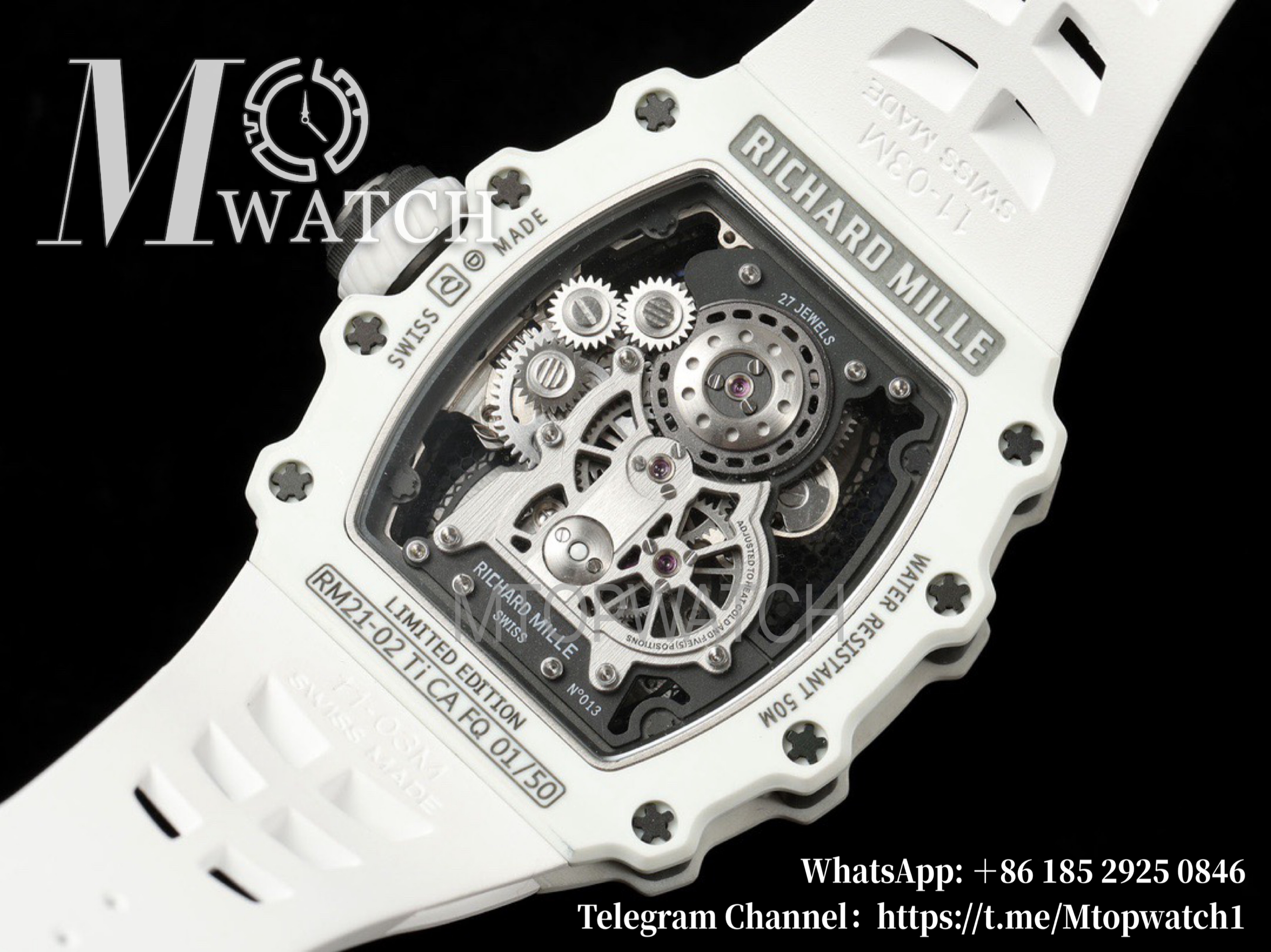 RICHARD MILLE - RM21-02 White Carbon Case Black Rubber RMF Tourbillon