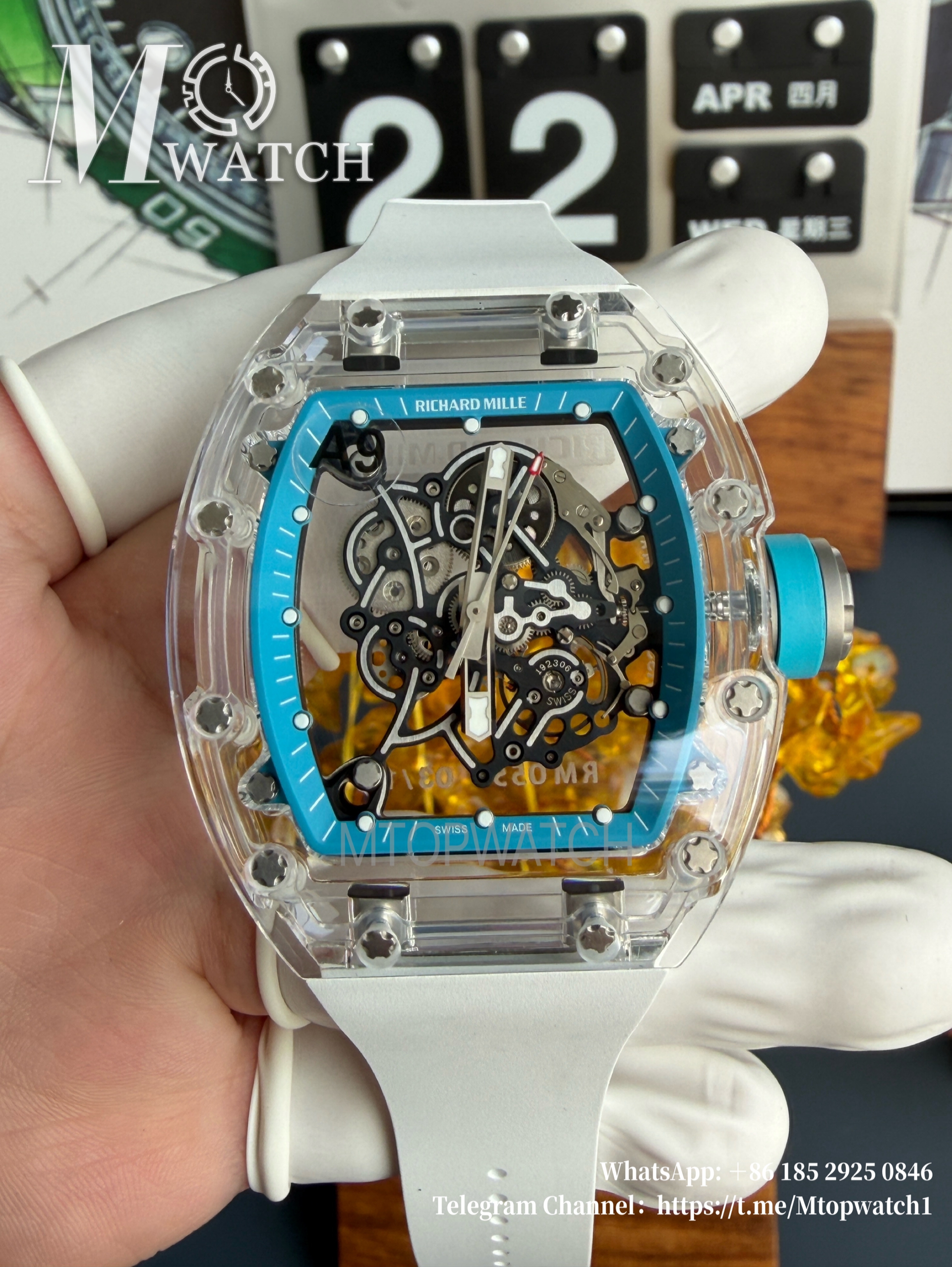 RICHARD MILLE - SUPER CLONE RM055 Quartz Crystal Sonic White/Blue RMUL2