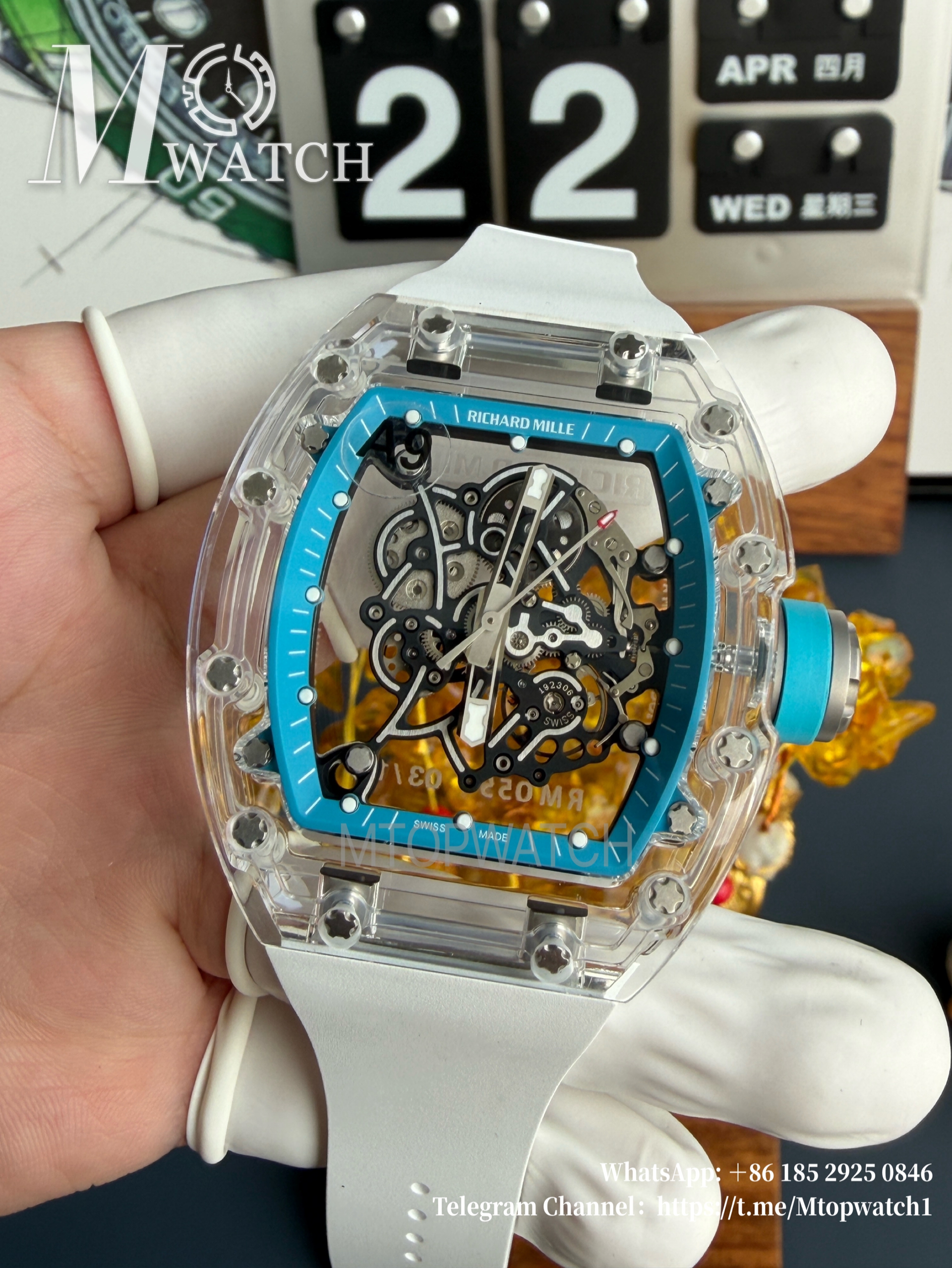 RICHARD MILLE - SUPER CLONE RM055 Quartz Crystal Sonic White/Blue RMUL2