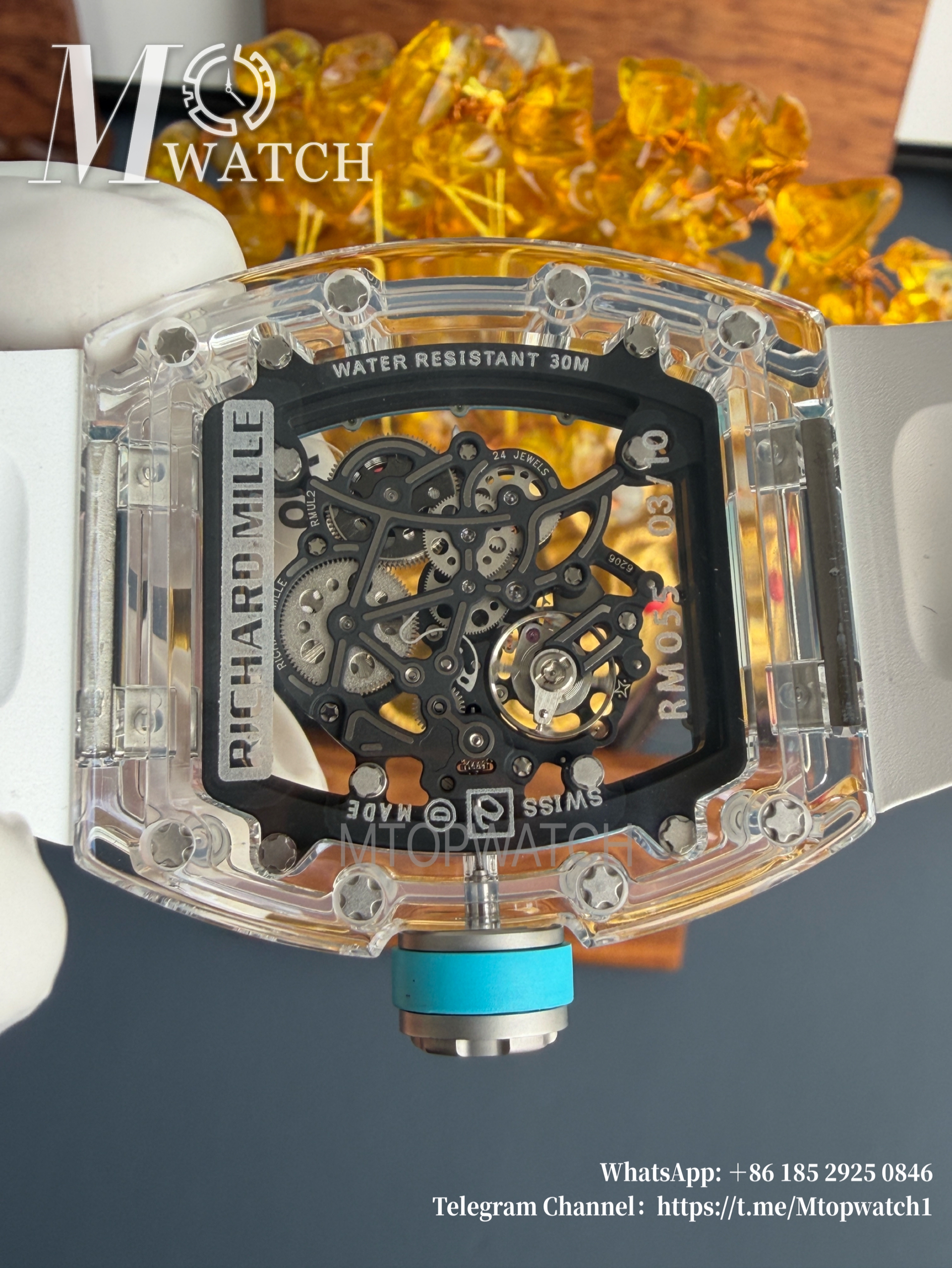 RICHARD MILLE - SUPER CLONE RM055 Quartz Crystal Sonic White/Blue RMUL2