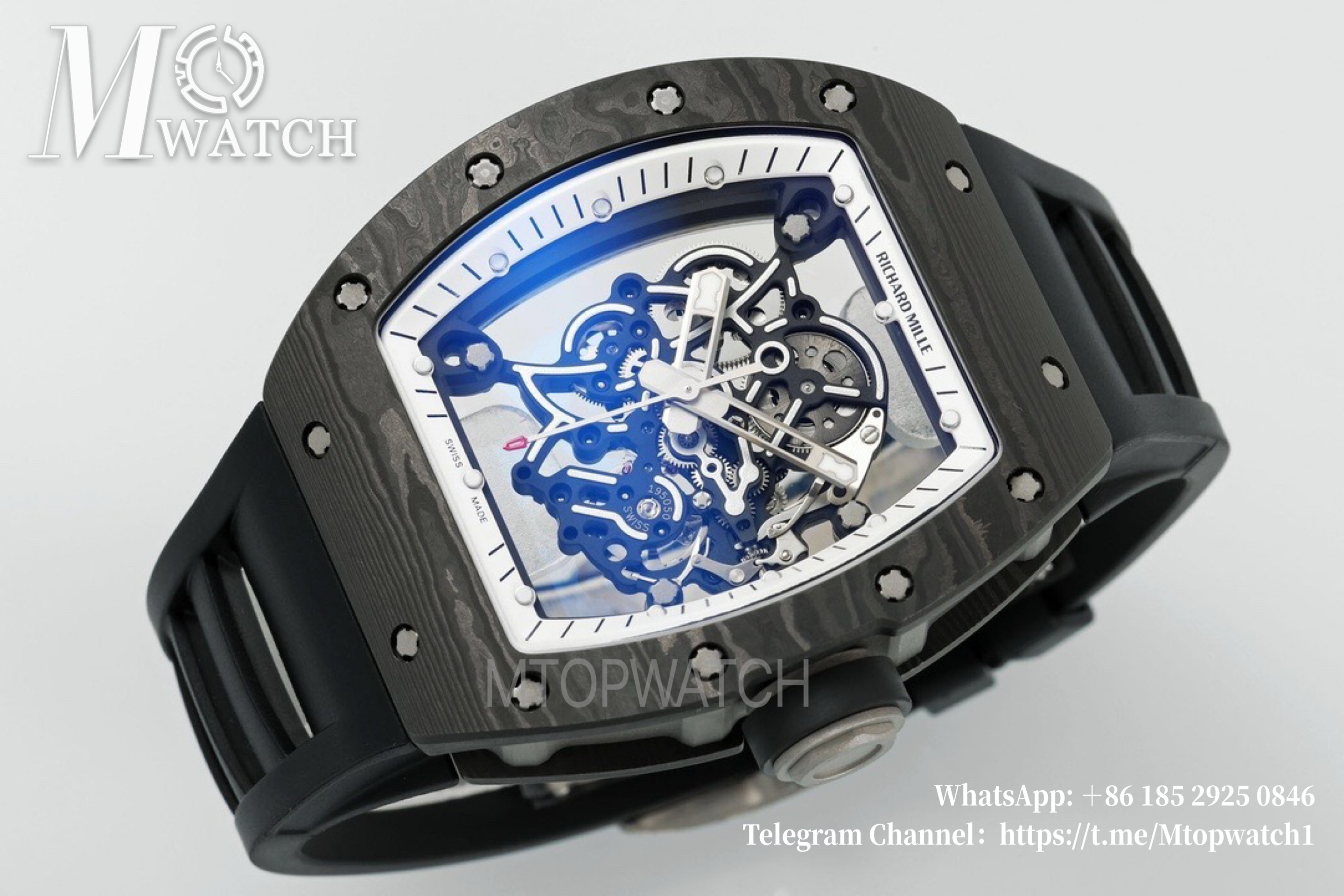 RICHARD MILLE - Super Clone RM055 Black NTPT/RU Skeleton Dial UOKF RMUL2