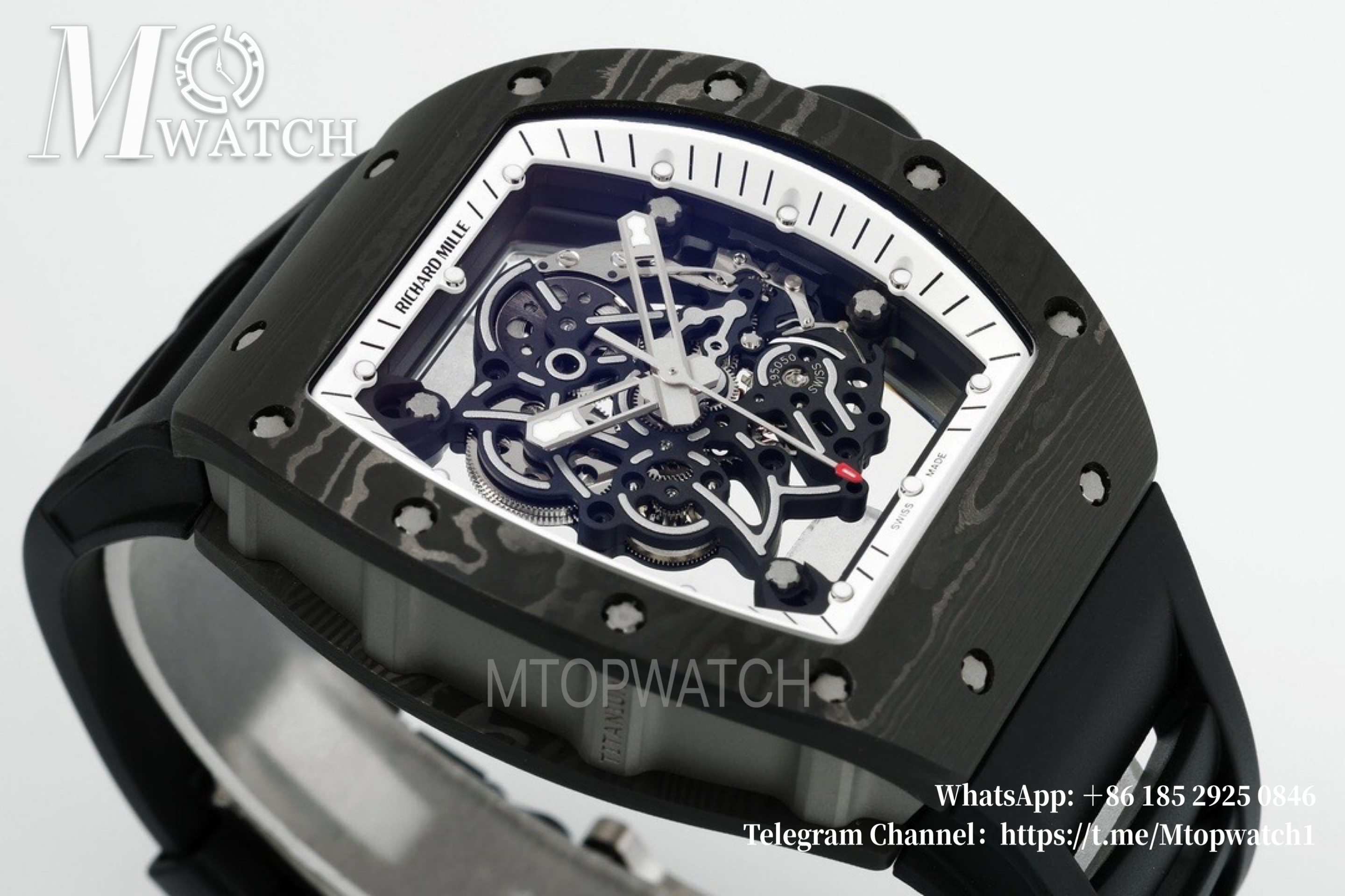 RICHARD MILLE - Super Clone RM055 Black NTPT/RU Skeleton Dial UOKF RMUL2