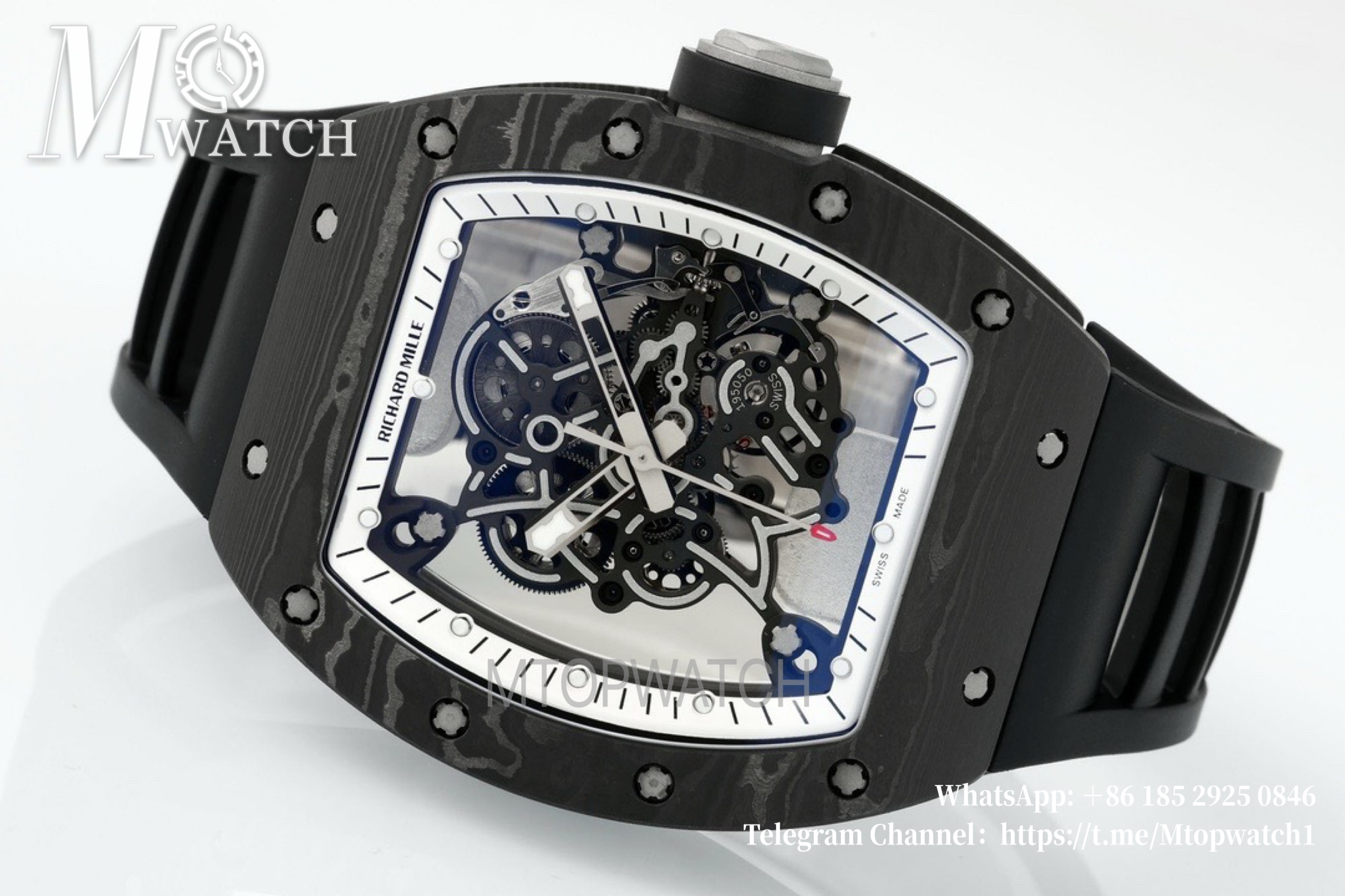 RICHARD MILLE - Super Clone RM055 Black NTPT/RU Skeleton Dial UOKF RMUL2