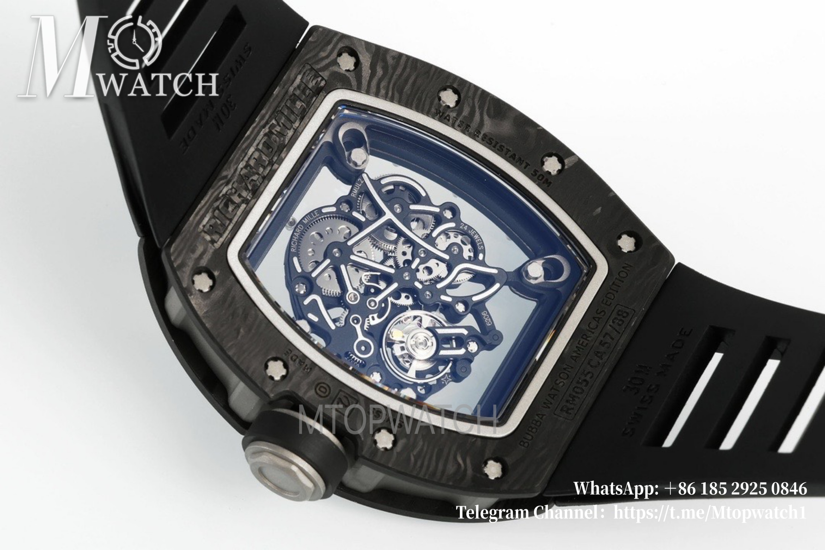 RICHARD MILLE - Super Clone RM055 Black NTPT/RU Skeleton Dial UOKF RMUL2