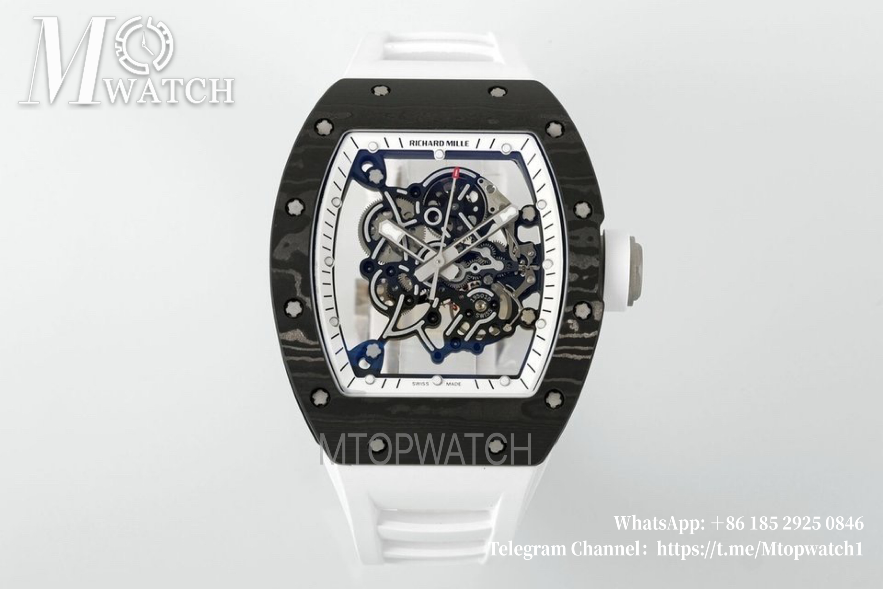 RICHARD MILLE - Super Clone RM055 White NTPT/RU Skeleton Dial UOKF RMUL2