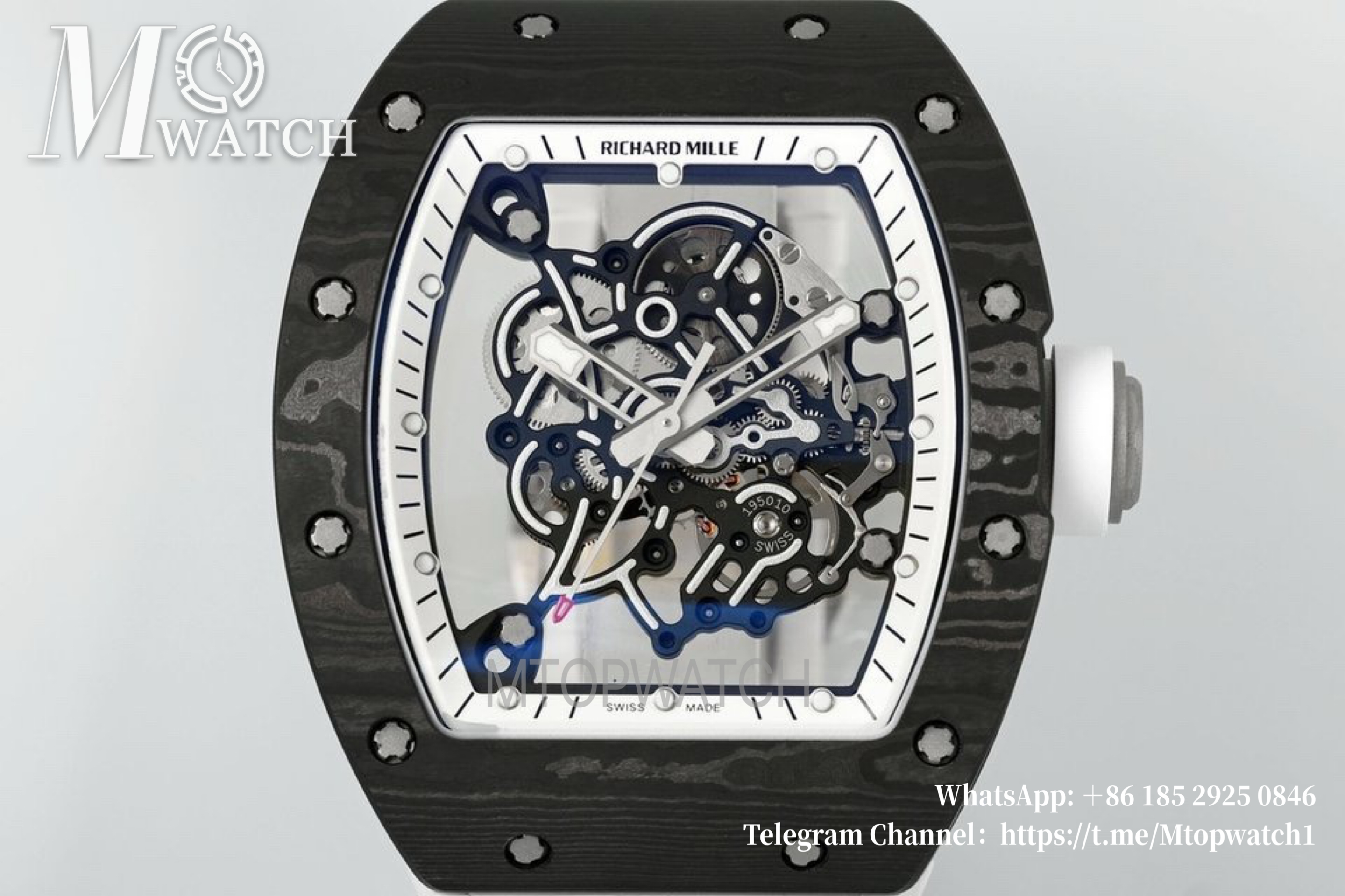 RICHARD MILLE - Super Clone RM055 White NTPT/RU Skeleton Dial UOKF RMUL2
