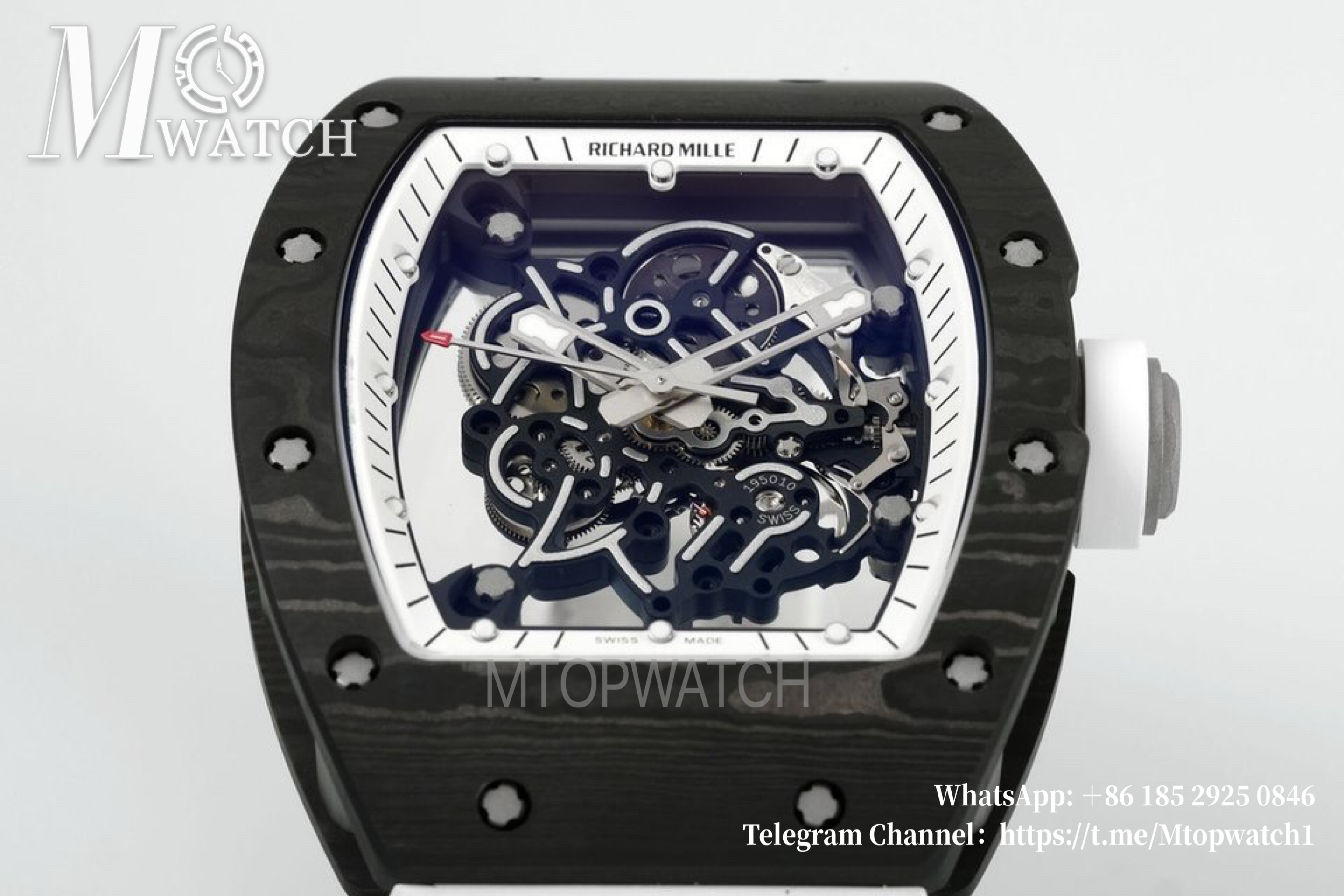 RICHARD MILLE - Super Clone RM055 White NTPT/RU Skeleton Dial UOKF RMUL2