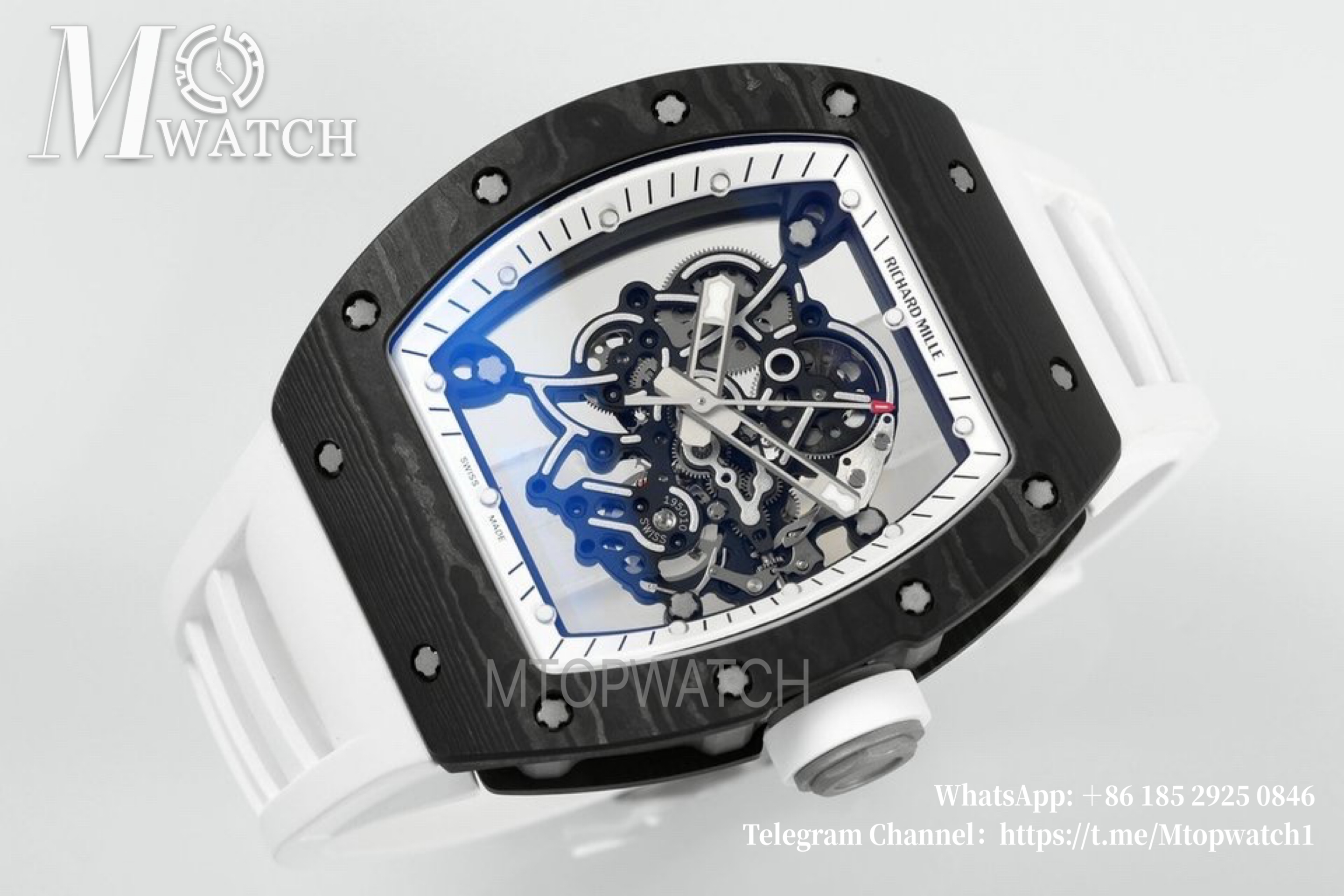 RICHARD MILLE - Super Clone RM055 White NTPT/RU Skeleton Dial UOKF RMUL2
