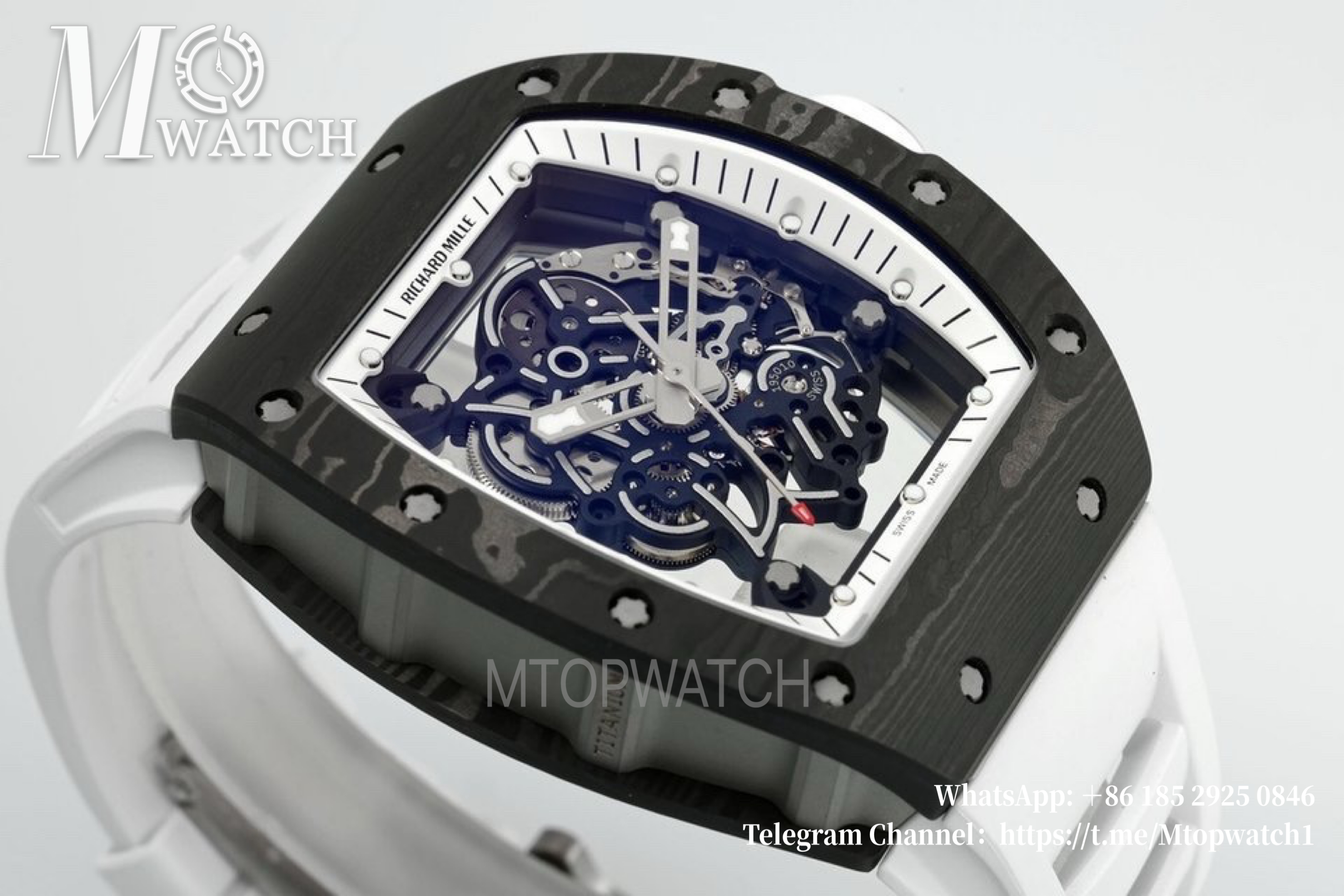 RICHARD MILLE - Super Clone RM055 White NTPT/RU Skeleton Dial UOKF RMUL2