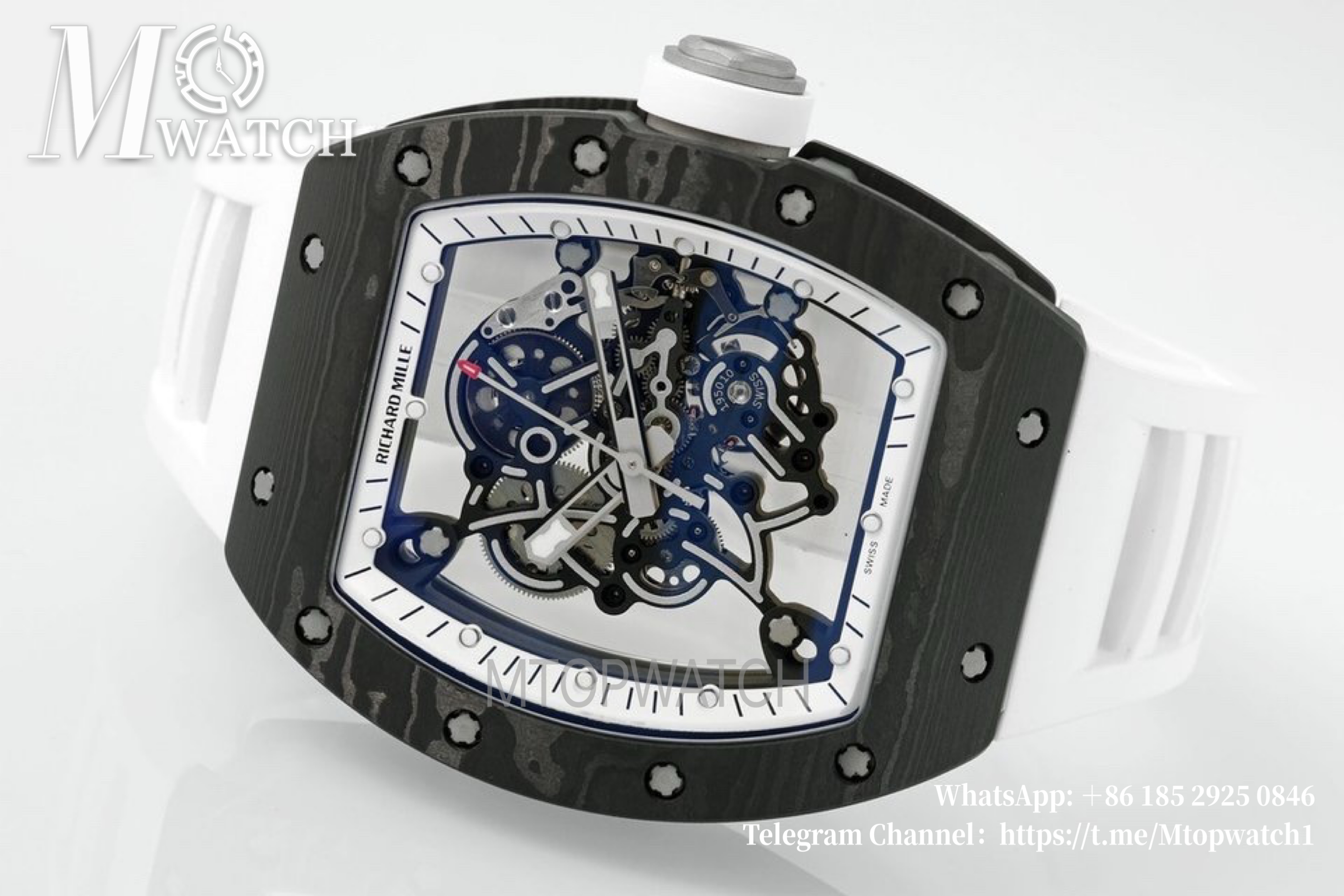 RICHARD MILLE - Super Clone RM055 White NTPT/RU Skeleton Dial UOKF RMUL2