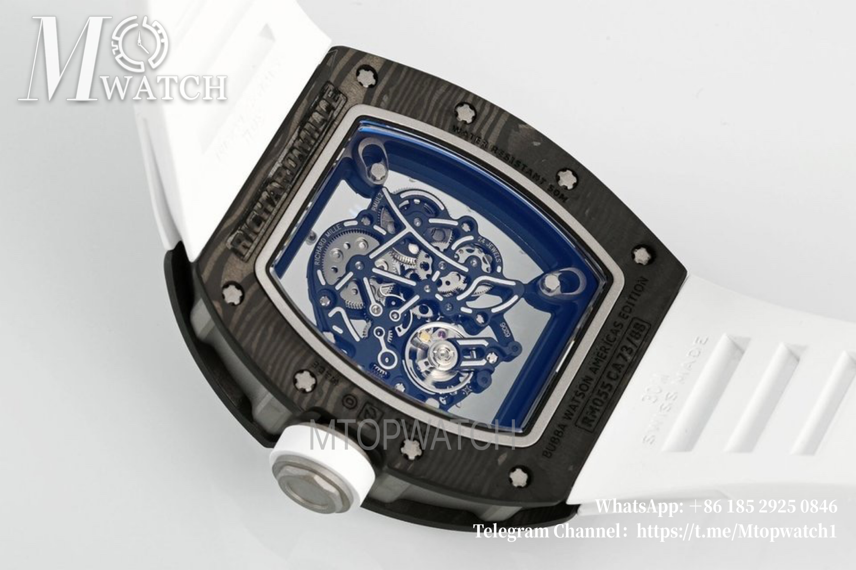 RICHARD MILLE - Super Clone RM055 White NTPT/RU Skeleton Dial UOKF RMUL2