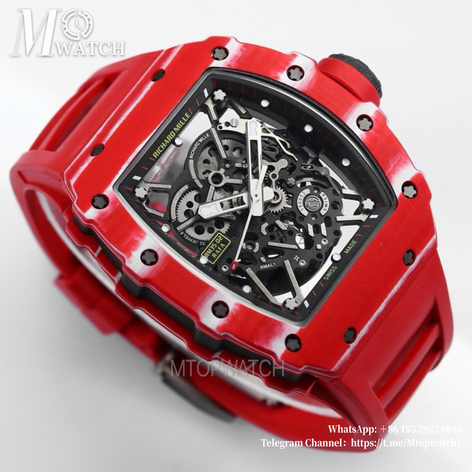 RICHARD MILLE- RM35-02 Rafale Nadal Carbon/RU Red/Red Sonic V2 Clone RMAL1