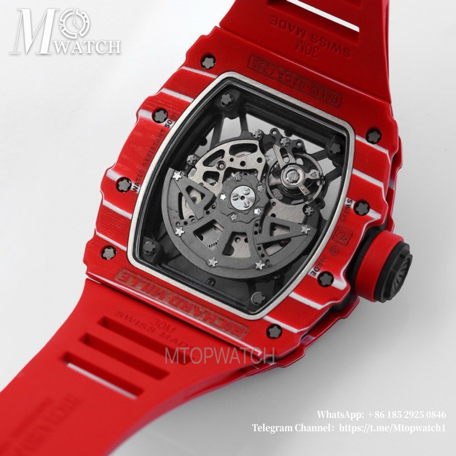 RICHARD MILLE- RM35-02 Rafale Nadal Carbon/RU Red/Red Sonic V2 Clone RMAL1