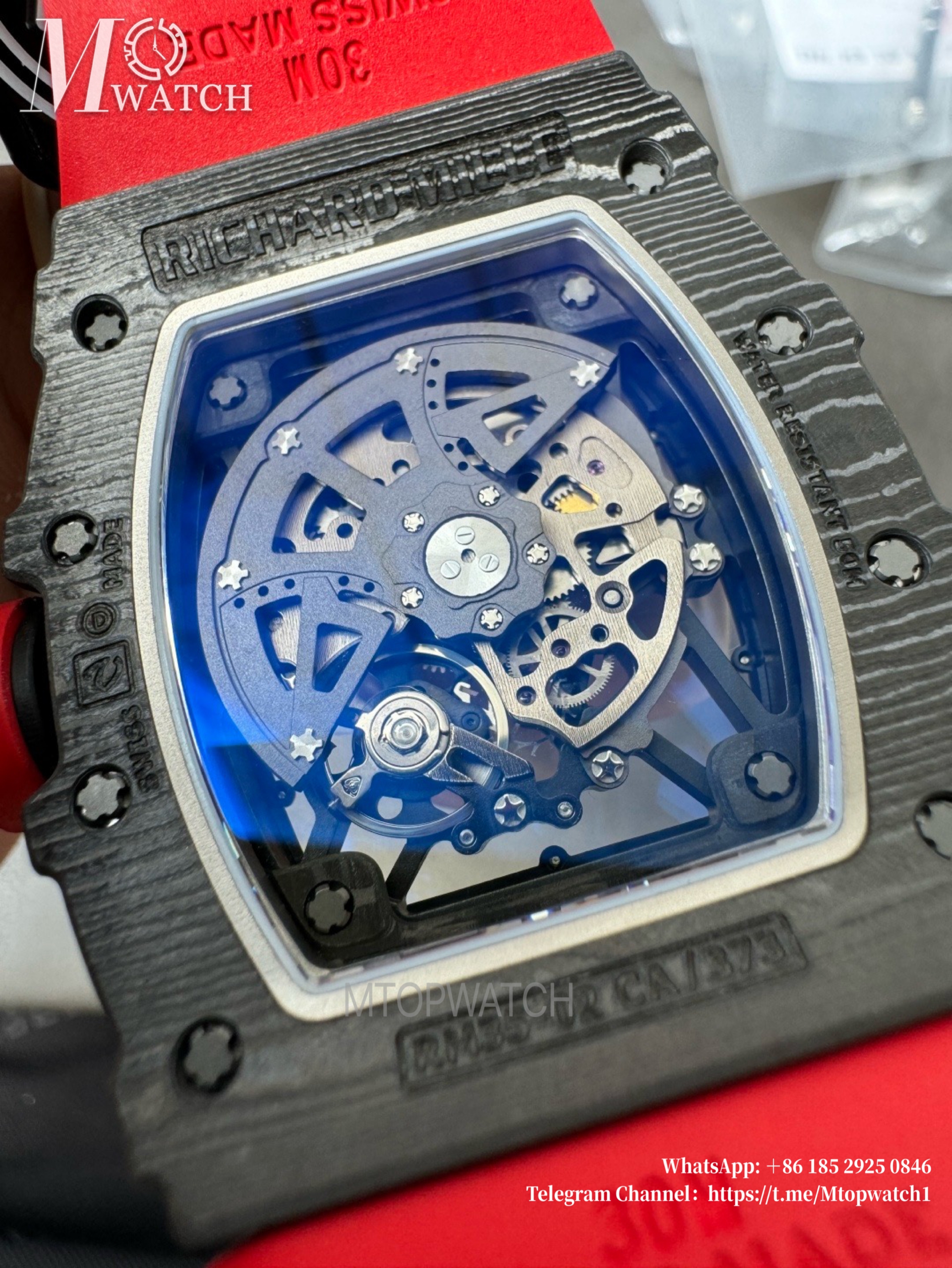 RICHARD MILLE - RM35-02 Rafale Nadal Carbon/RU Black/Red Sonic V2 Clone RMAL1