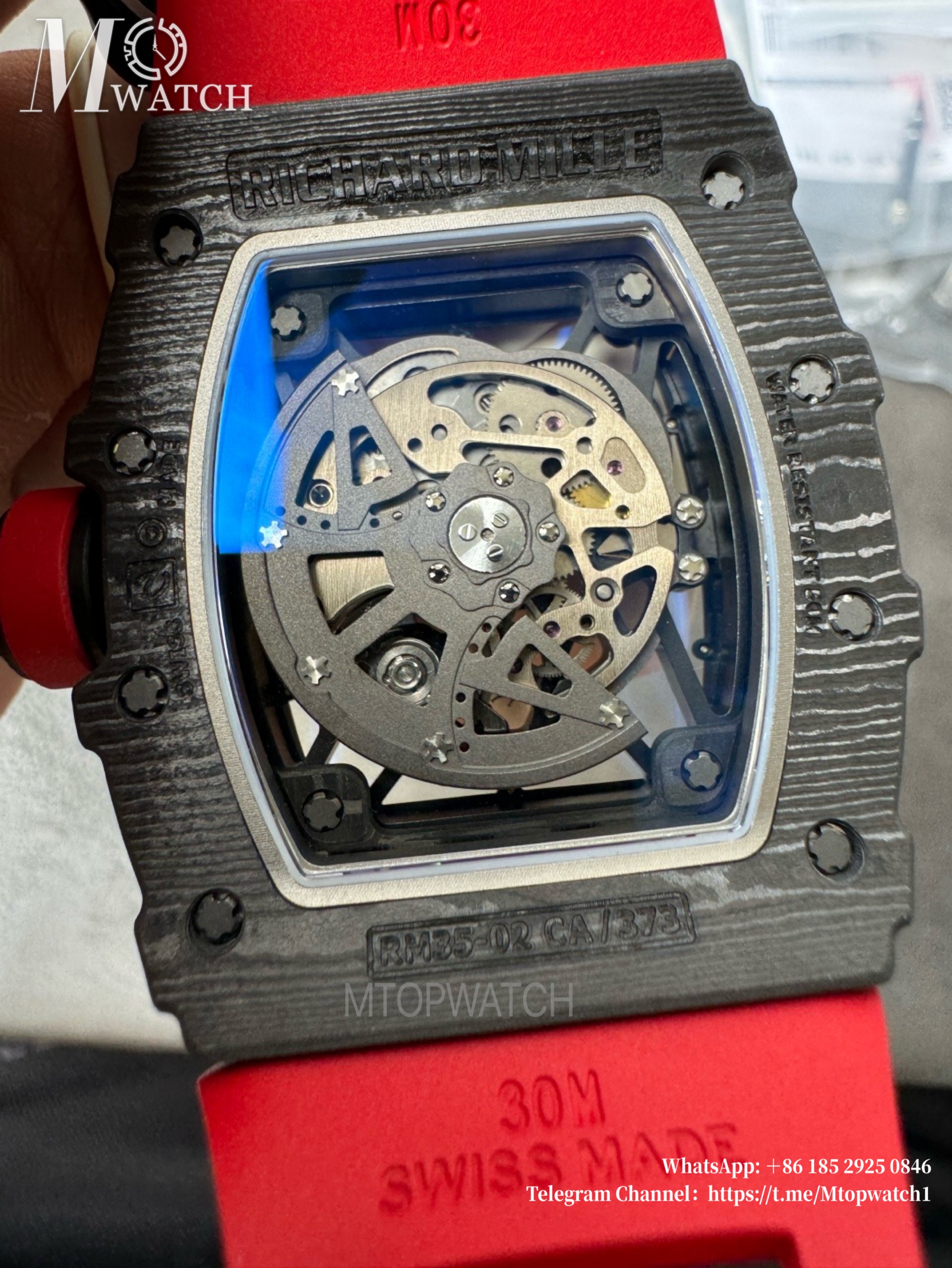 RICHARD MILLE - RM35-02 Rafale Nadal Carbon/RU Black/Red Sonic V2 Clone RMAL1