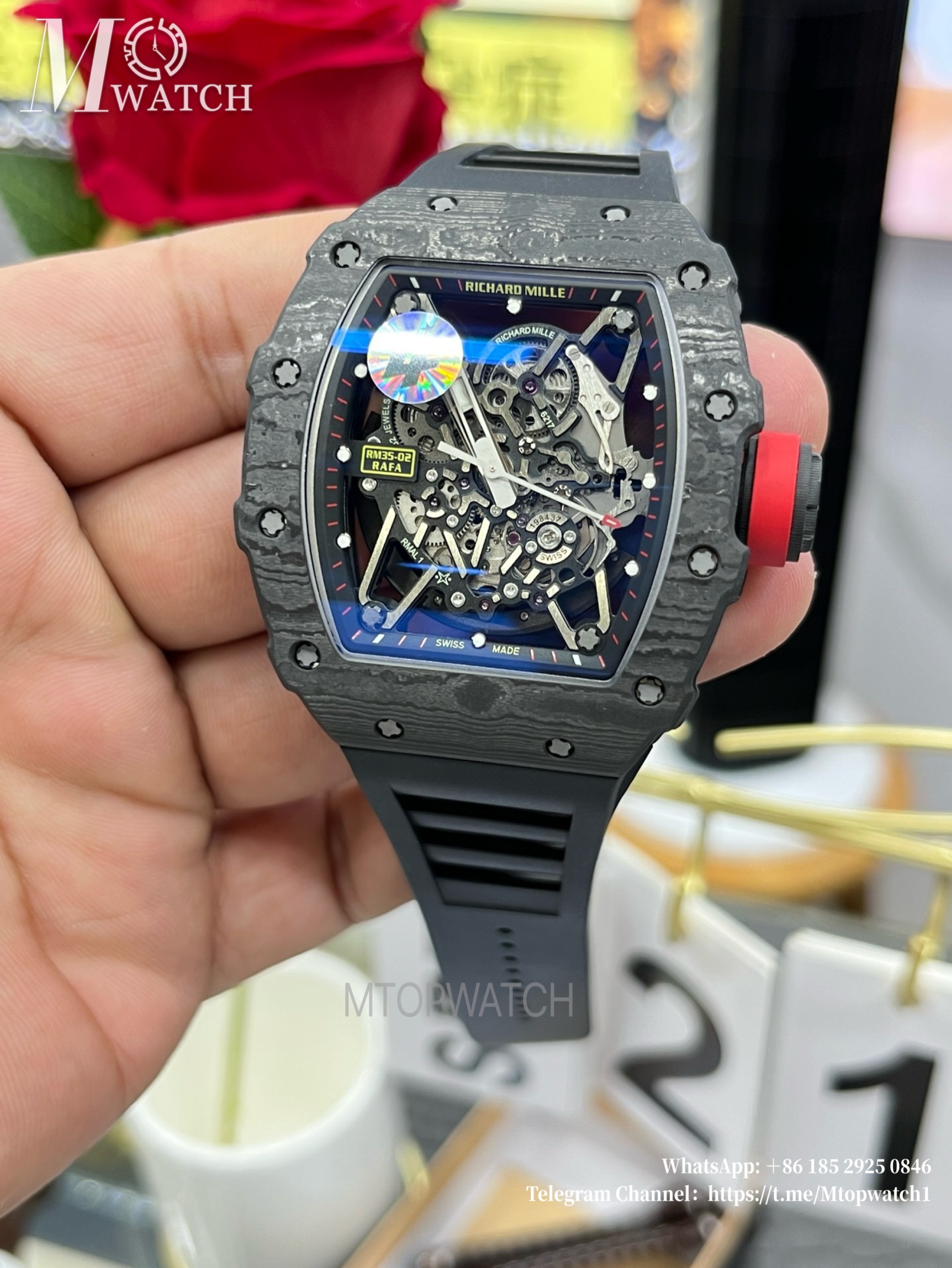 RICHARD MILLE - RM35-02 Carbon/RU Skeleton Dial on Black Strap ZF NH05