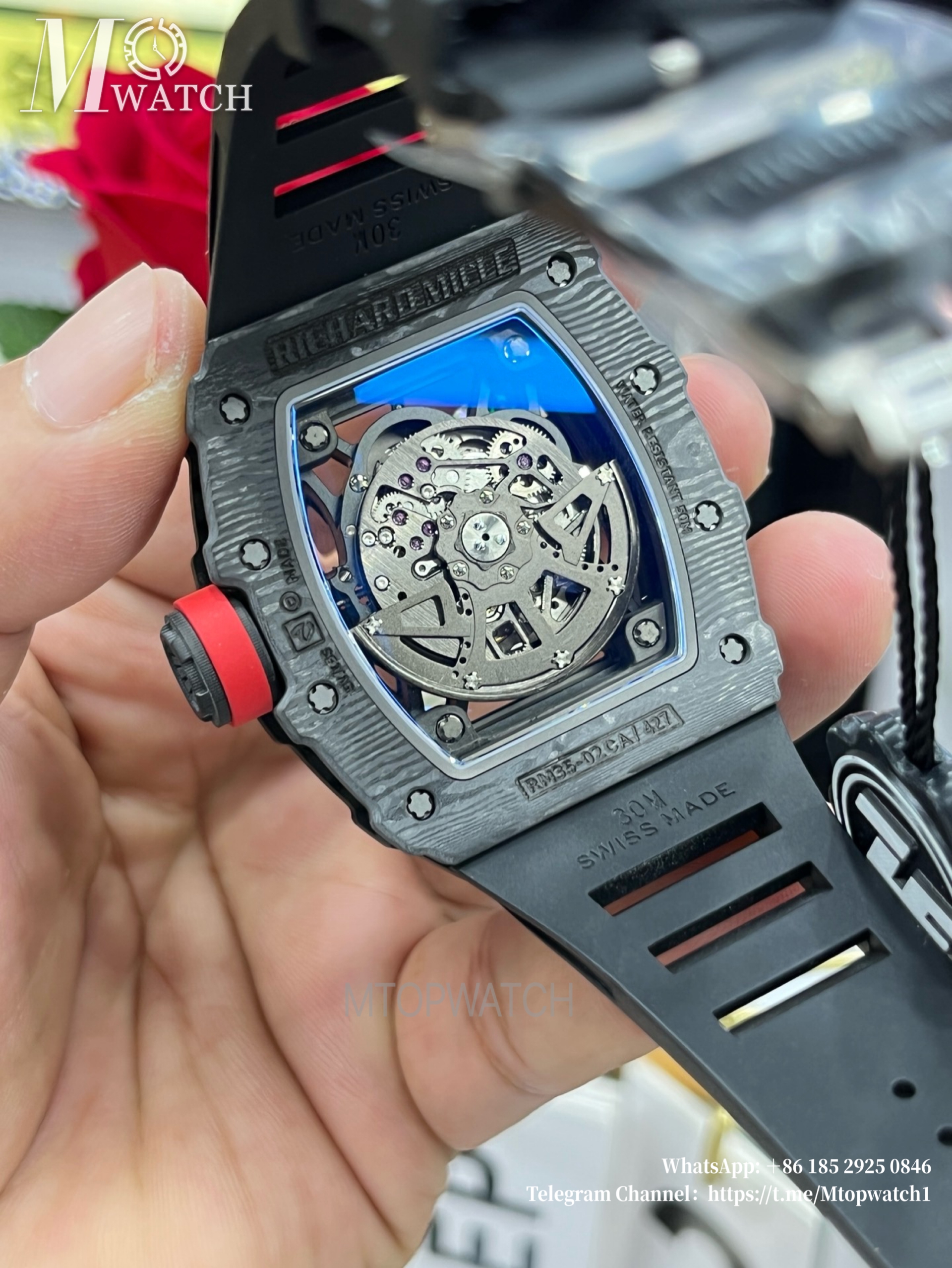 RICHARD MILLE - RM35-02 Carbon/RU Skeleton Dial on Black Strap ZF NH05