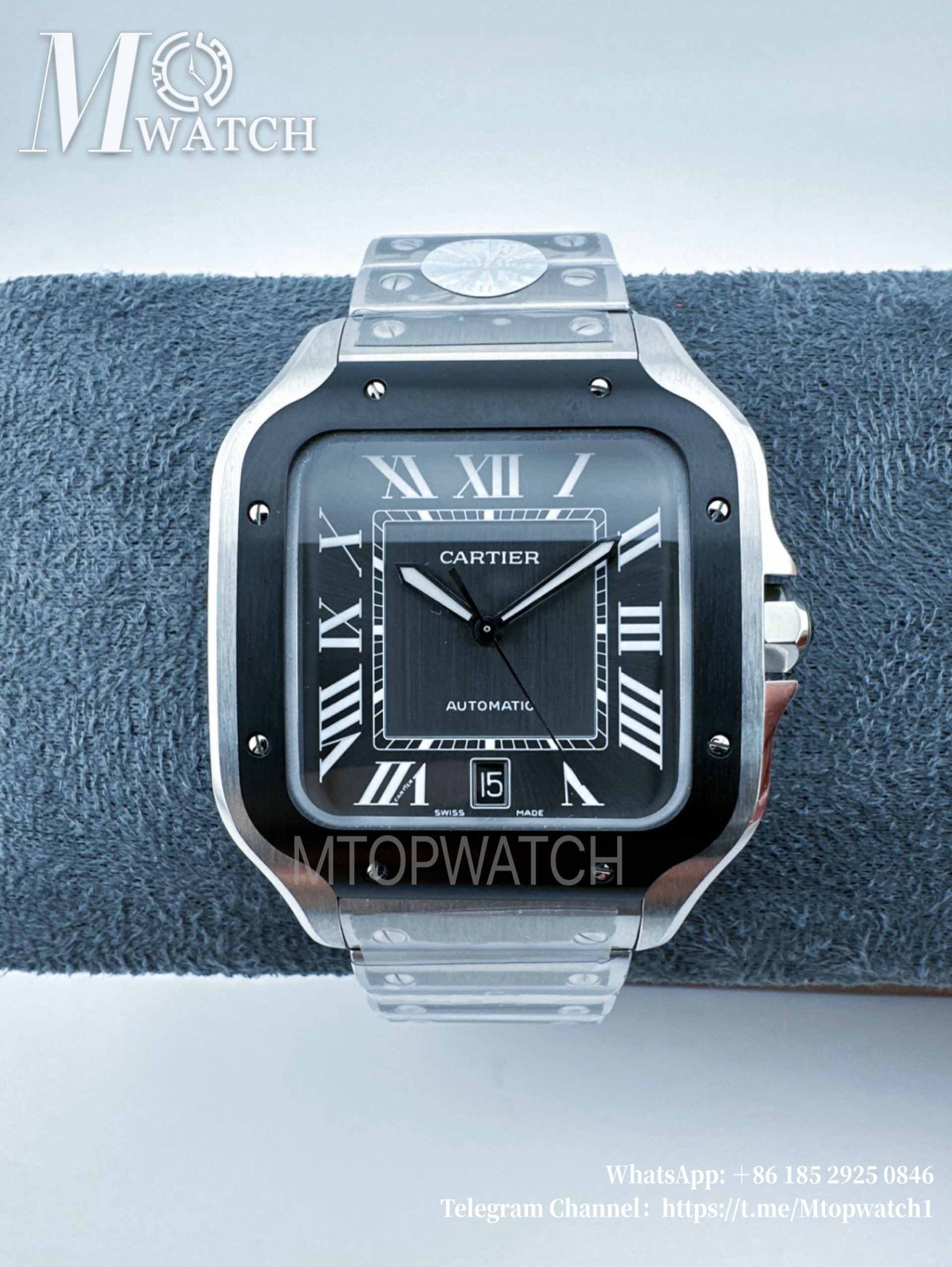 CARTIER - Santos De Cartier Mens XL 40mm SS/SS Grey BVF 9019