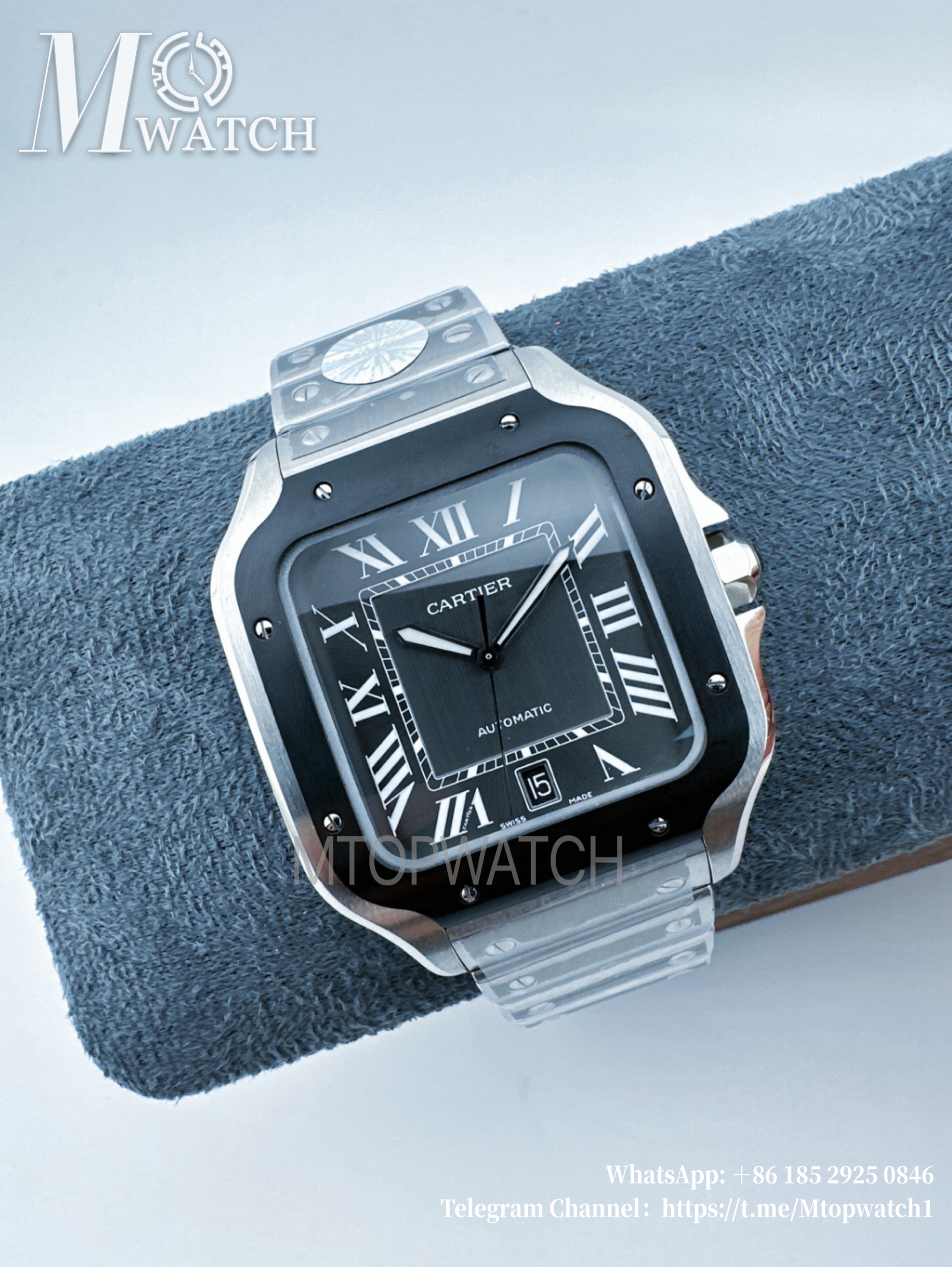 CARTIER - Santos De Cartier Mens XL 40mm SS/SS Grey BVF 9019