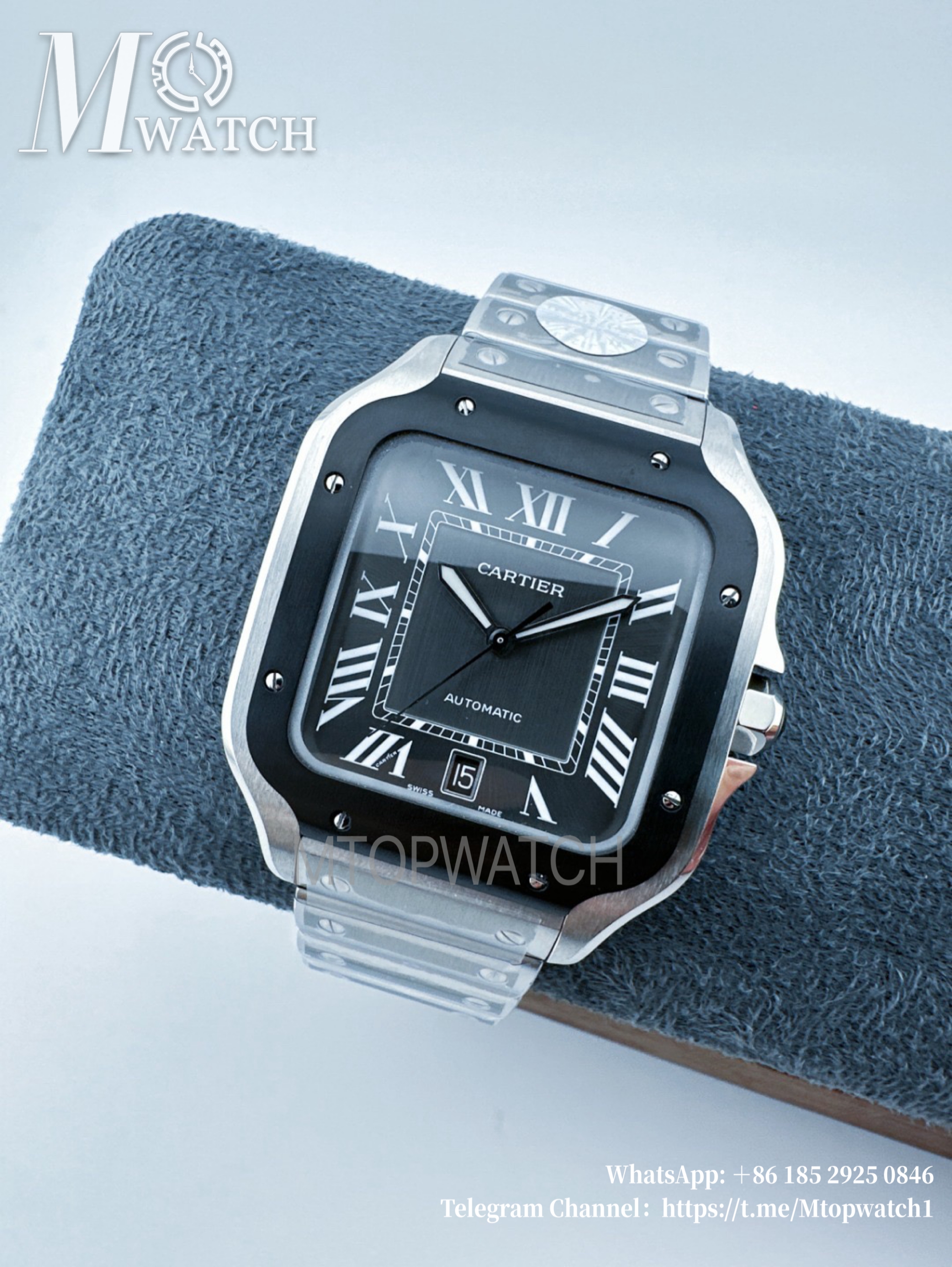 CARTIER - Santos De Cartier Mens XL 40mm SS/SS Grey BVF 9019