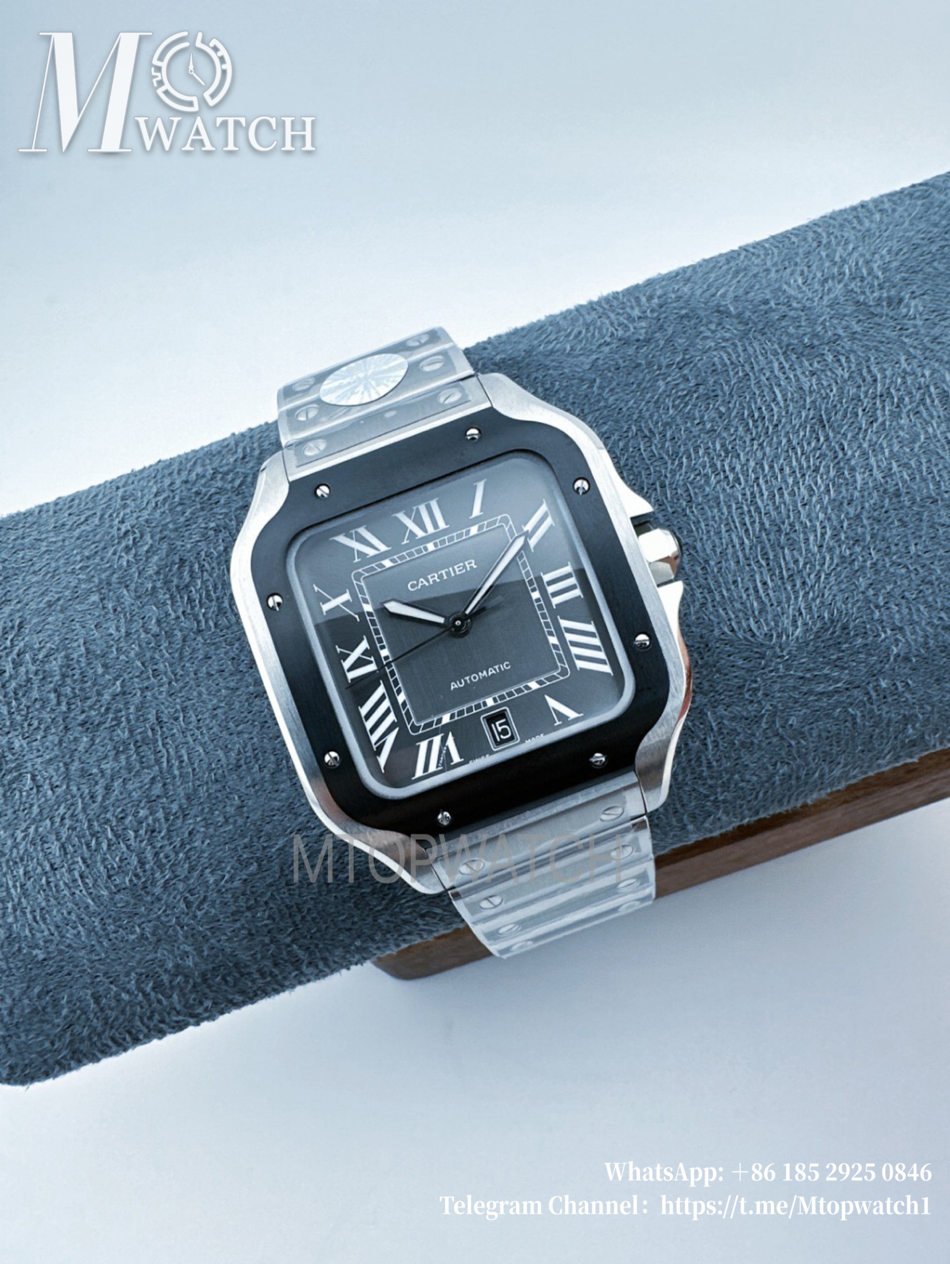 CARTIER - Santos De Cartier Mens XL 40mm SS/SS Grey BVF 9019